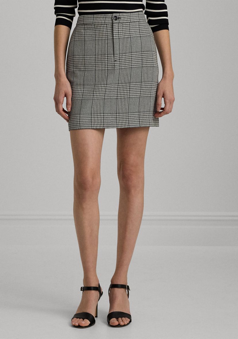 Womens Glen Plaid Mini Pencil Skirt