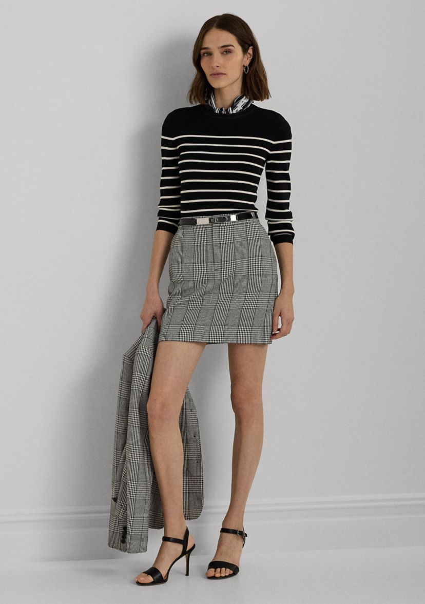 Womens Glen Plaid Mini Pencil Skirt