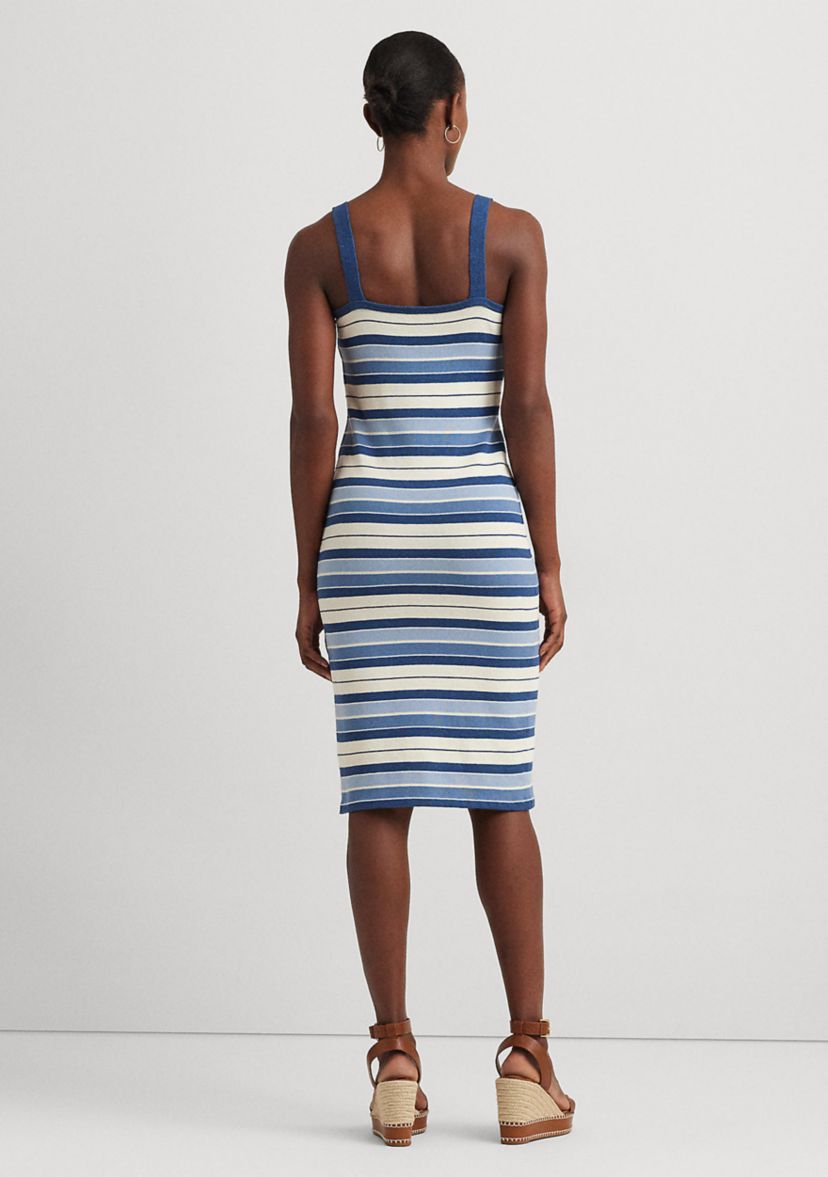 Striped Cotton Blend Tank Dress