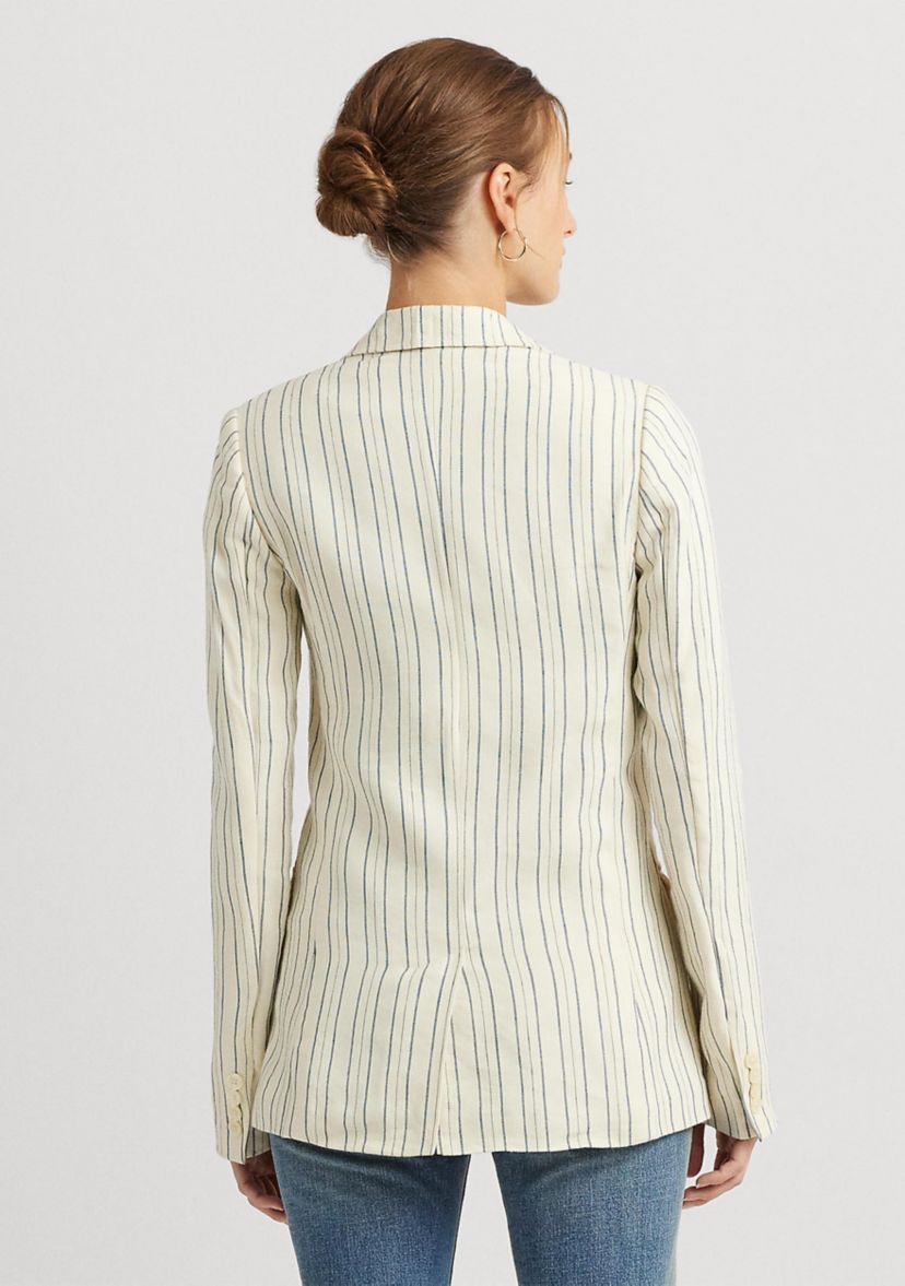 Striped Cotton Blend Blazer