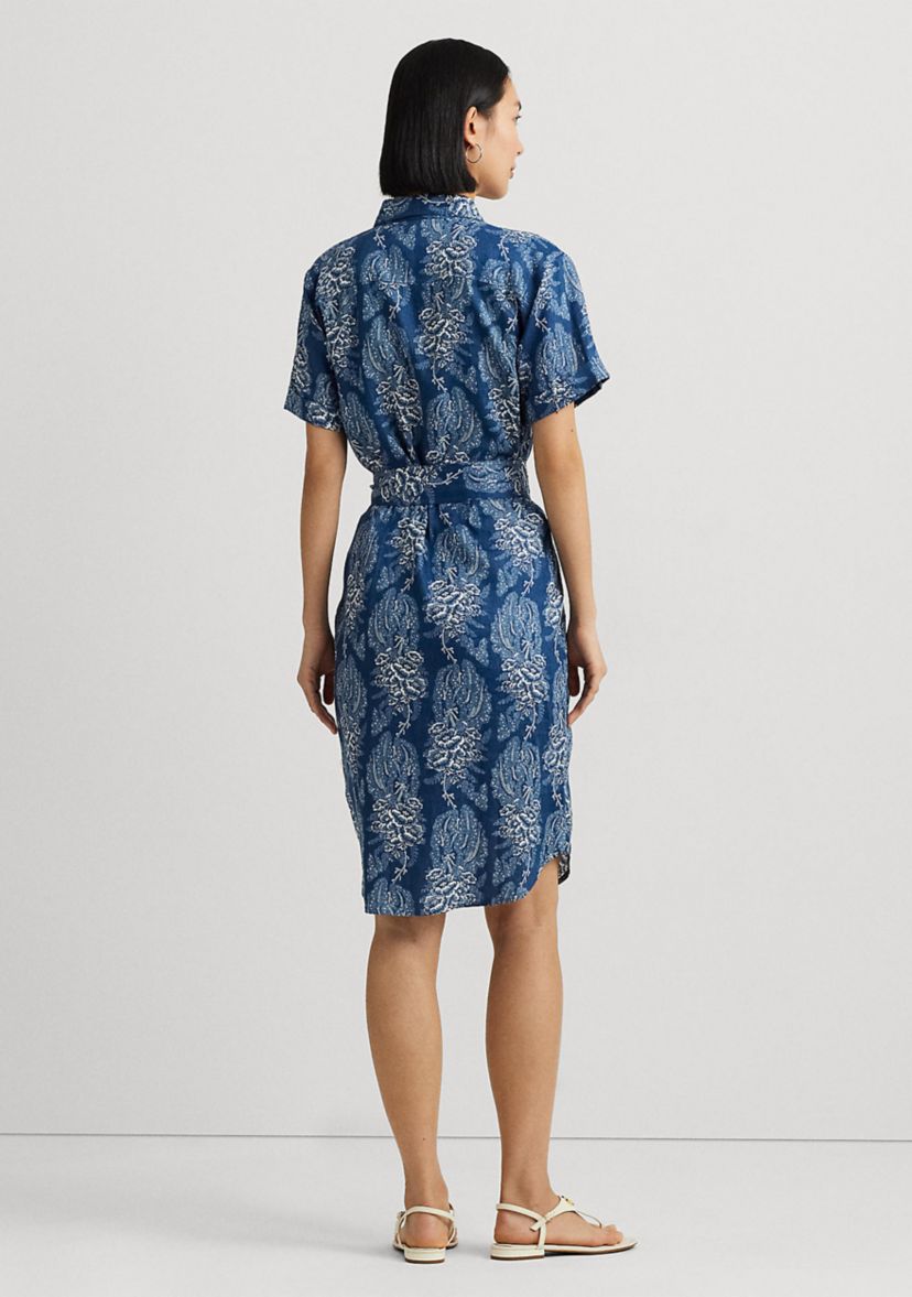 Floral Belted Linen Shirtdress