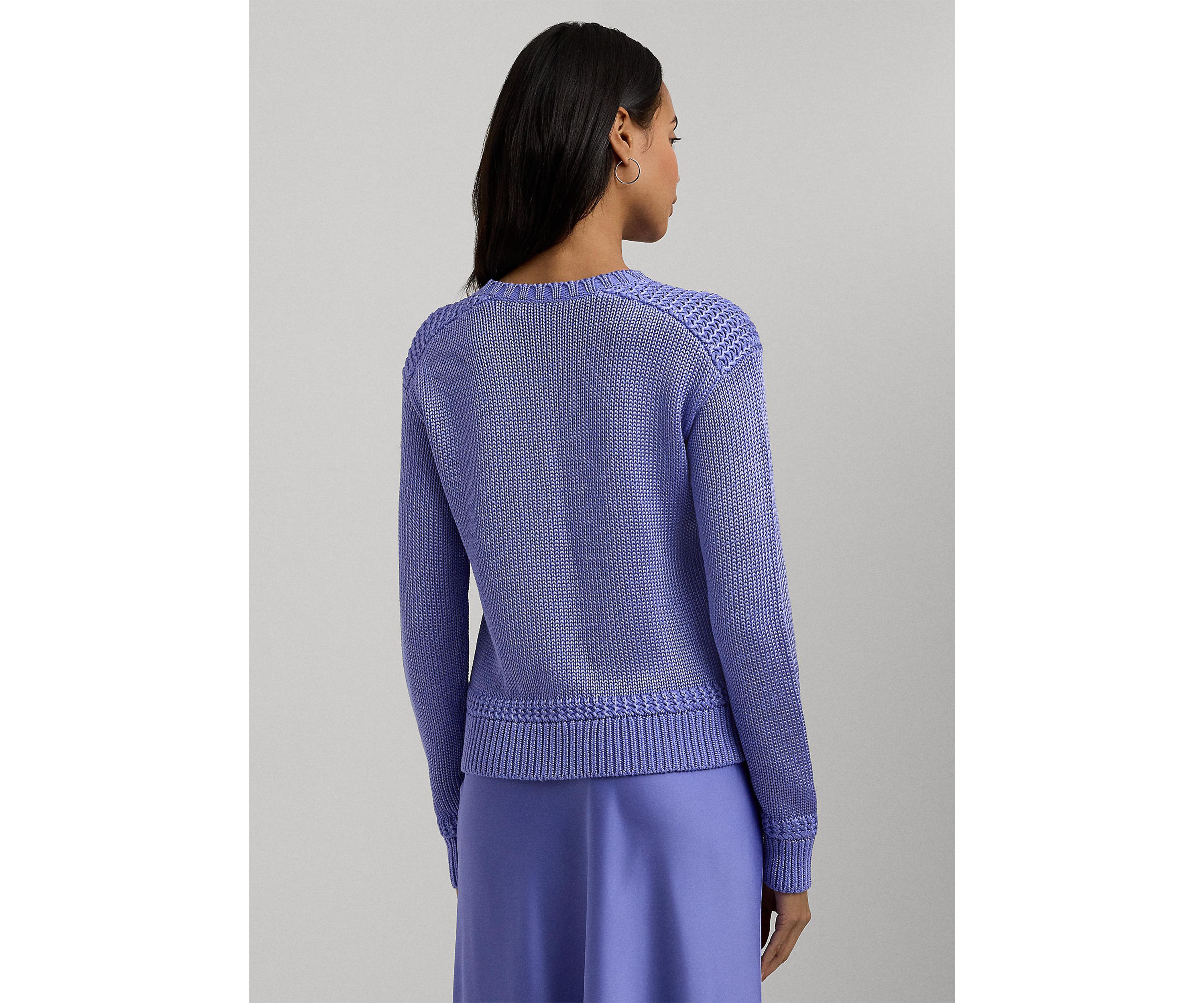 Cotton Blend Crew Neck Sweater
