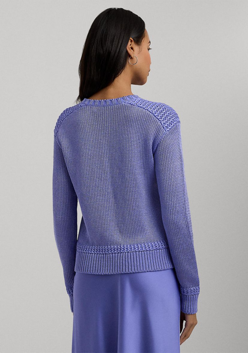 Cotton Blend Crew Neck Sweater