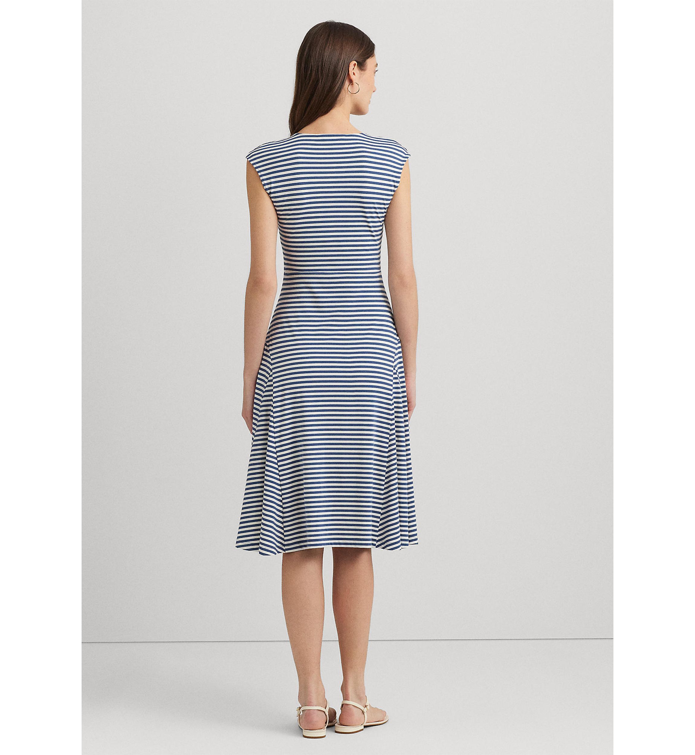 Striped Cotton Blend Jersey Dress