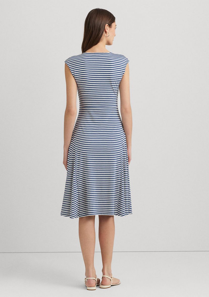 Striped Cotton Blend Jersey Dress