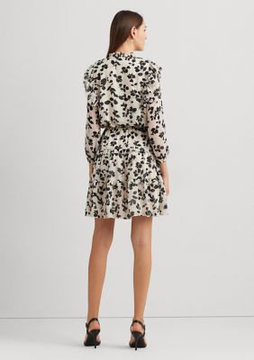 Lauren Ralph Lauren Long-Sleeved Silk-Ruffle Gown - Belk.com