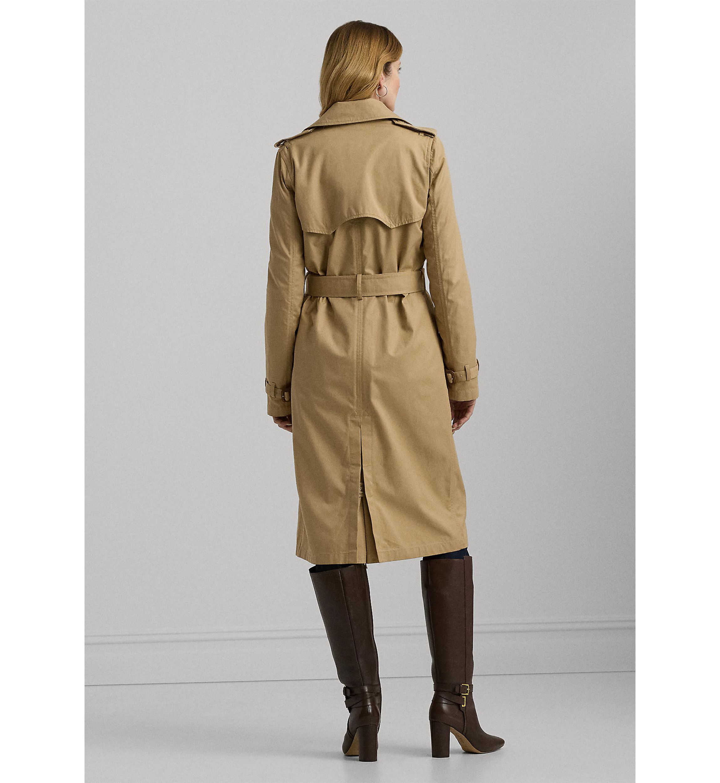 Water Repellent Belted Twill Trench Coat