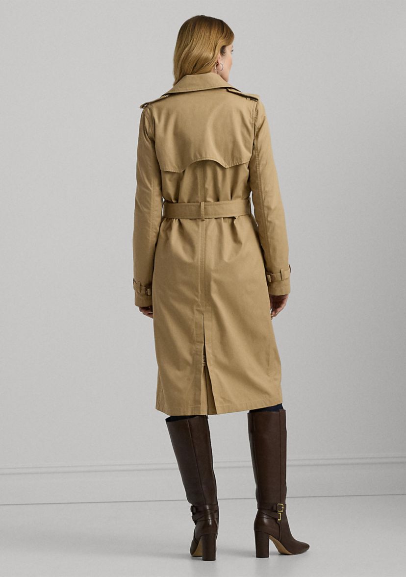 Water Repellent Belted Twill Trench Coat