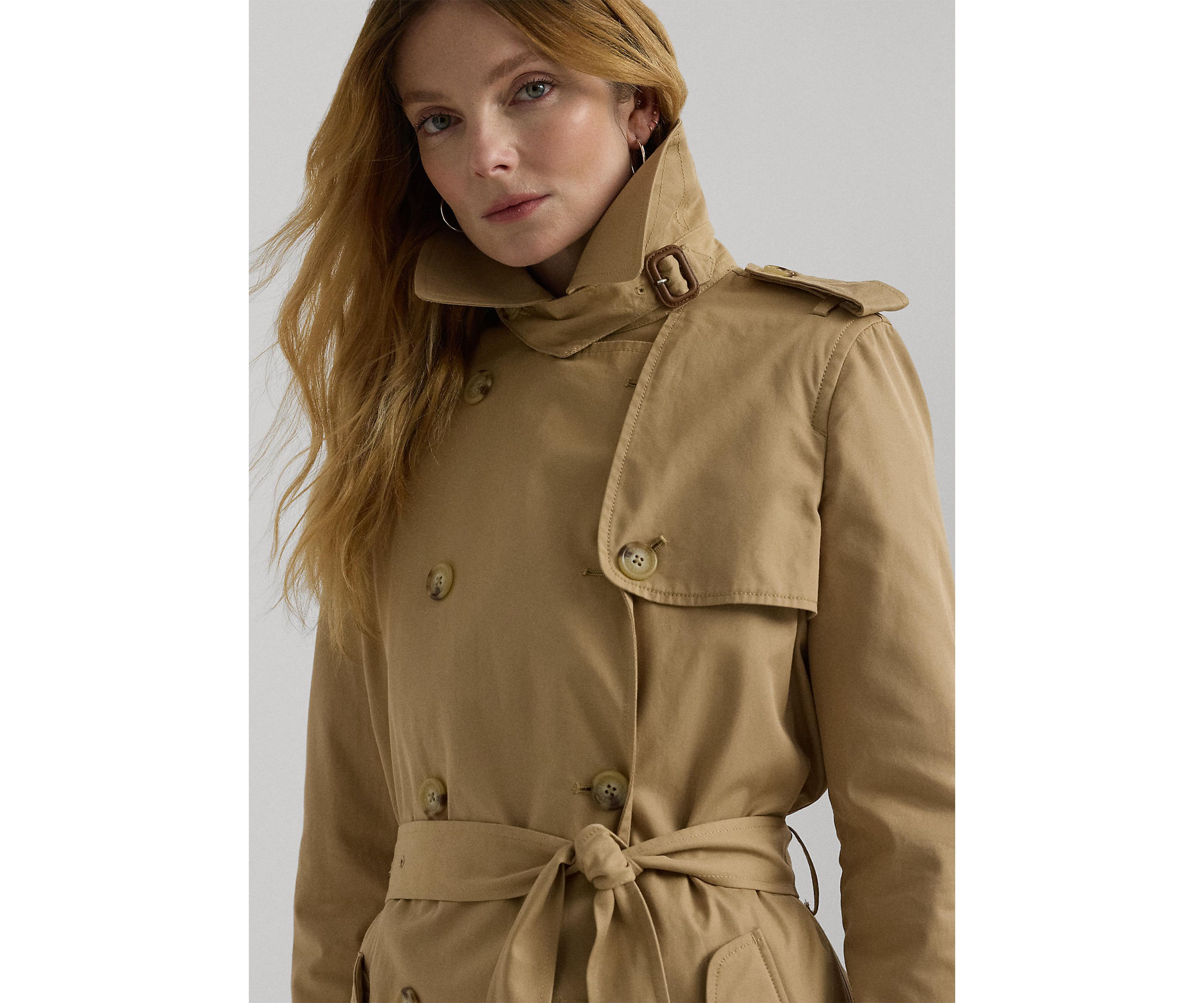 Water Repellent Belted Twill Trench Coat
