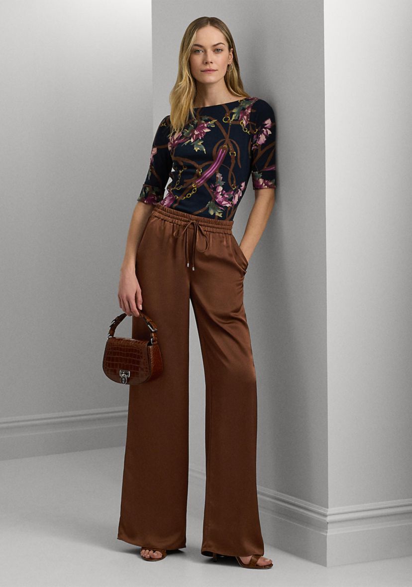 Satin Charmeuse Wide Leg Pants