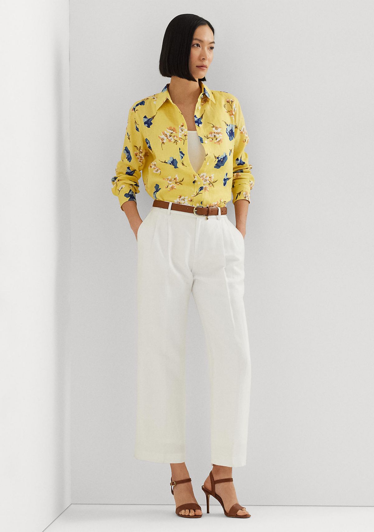 Relaxed Fit Floral Linen Shirt