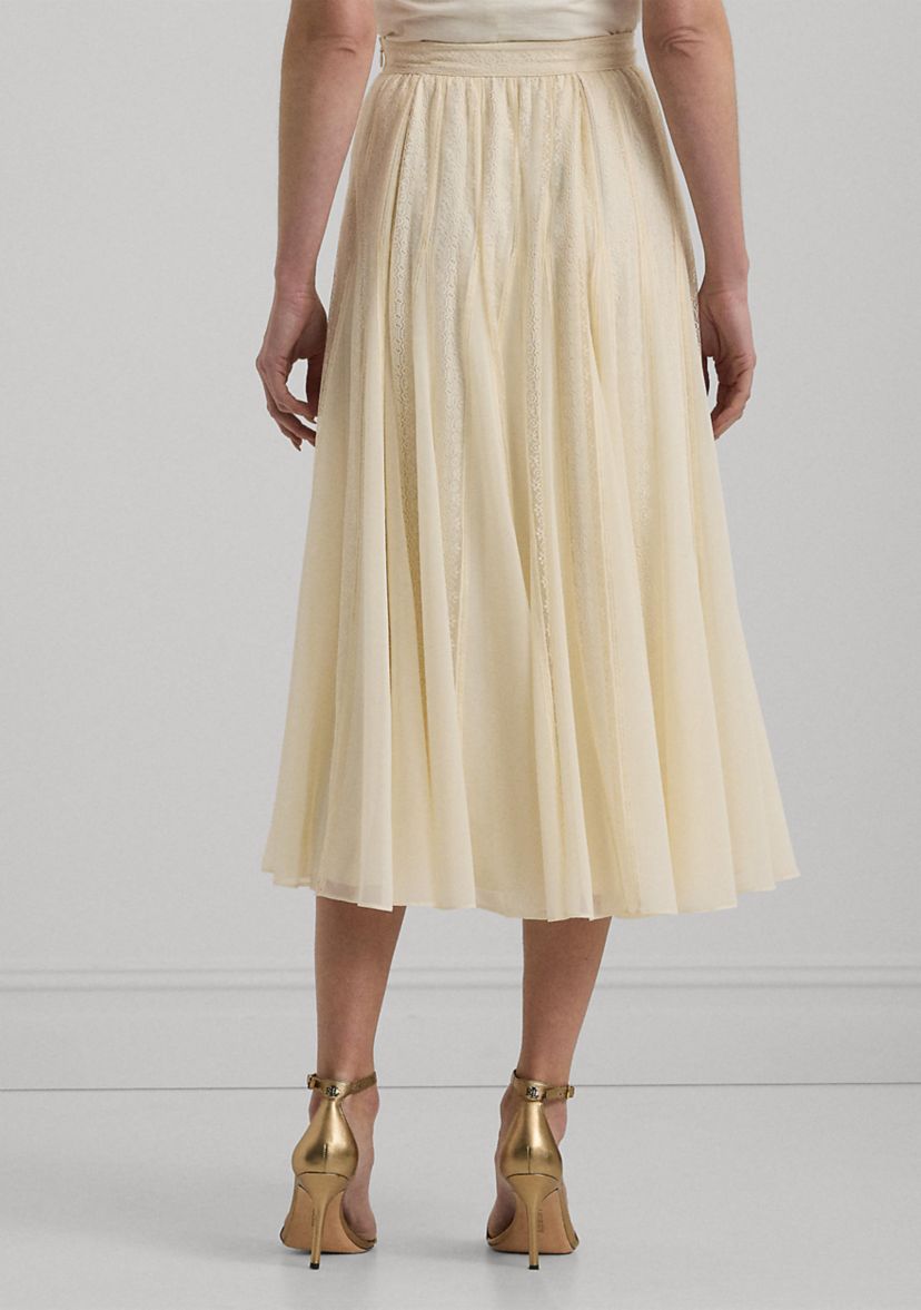 Lace and Chiffon Midi Skirt