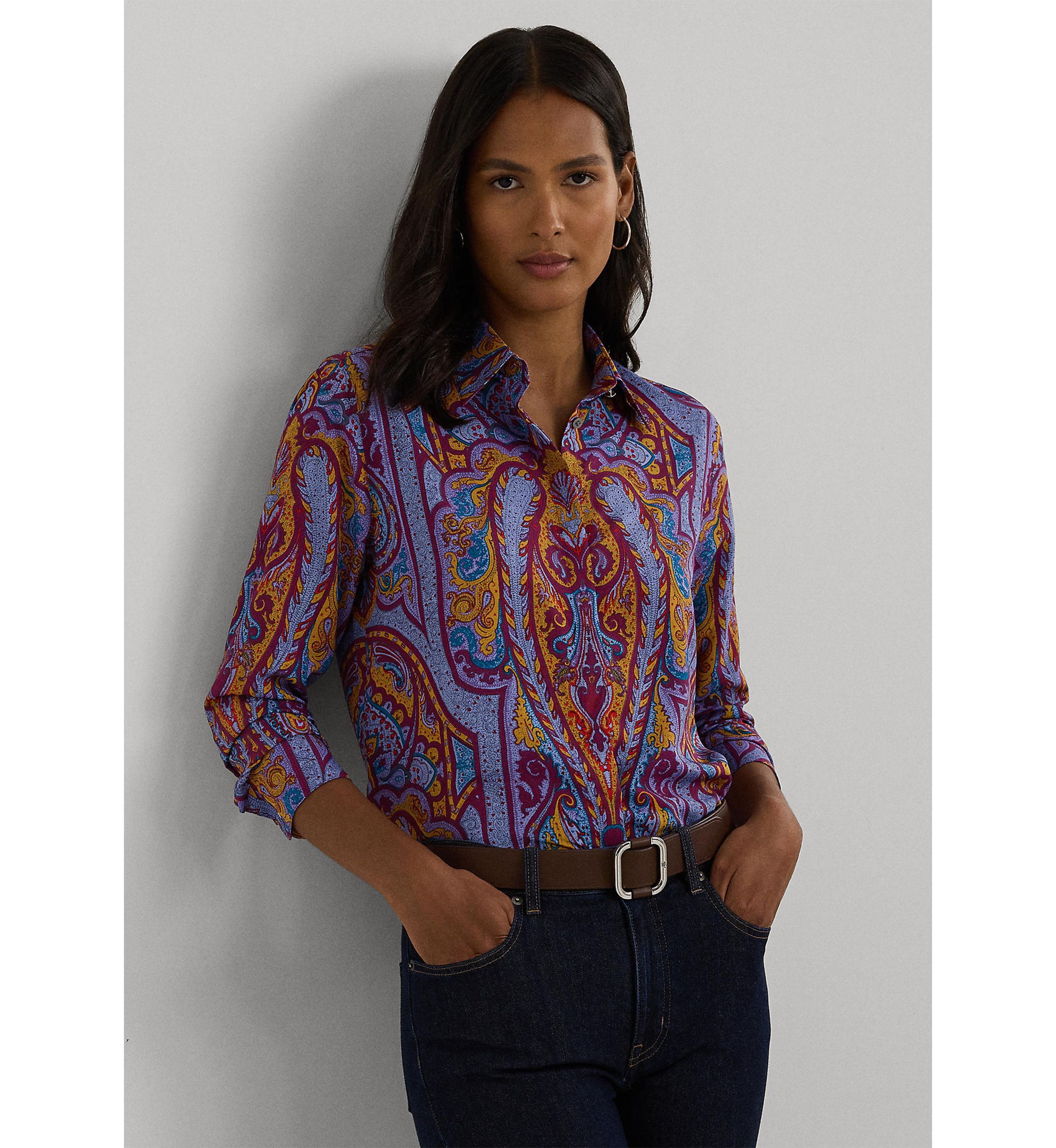 Classic Fit Paisley Crepe Shirt