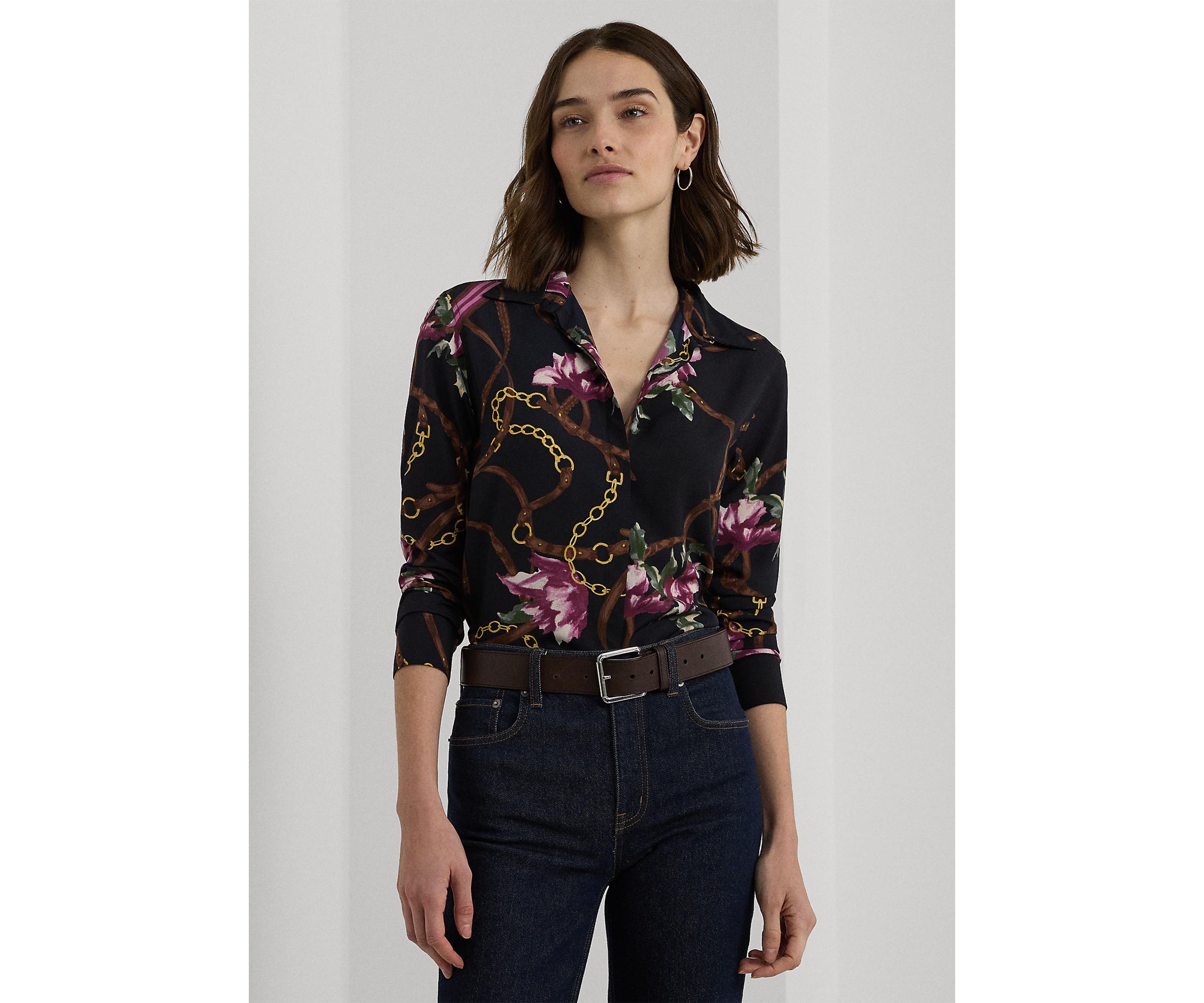 Classic Fit Print Crepe Shirt