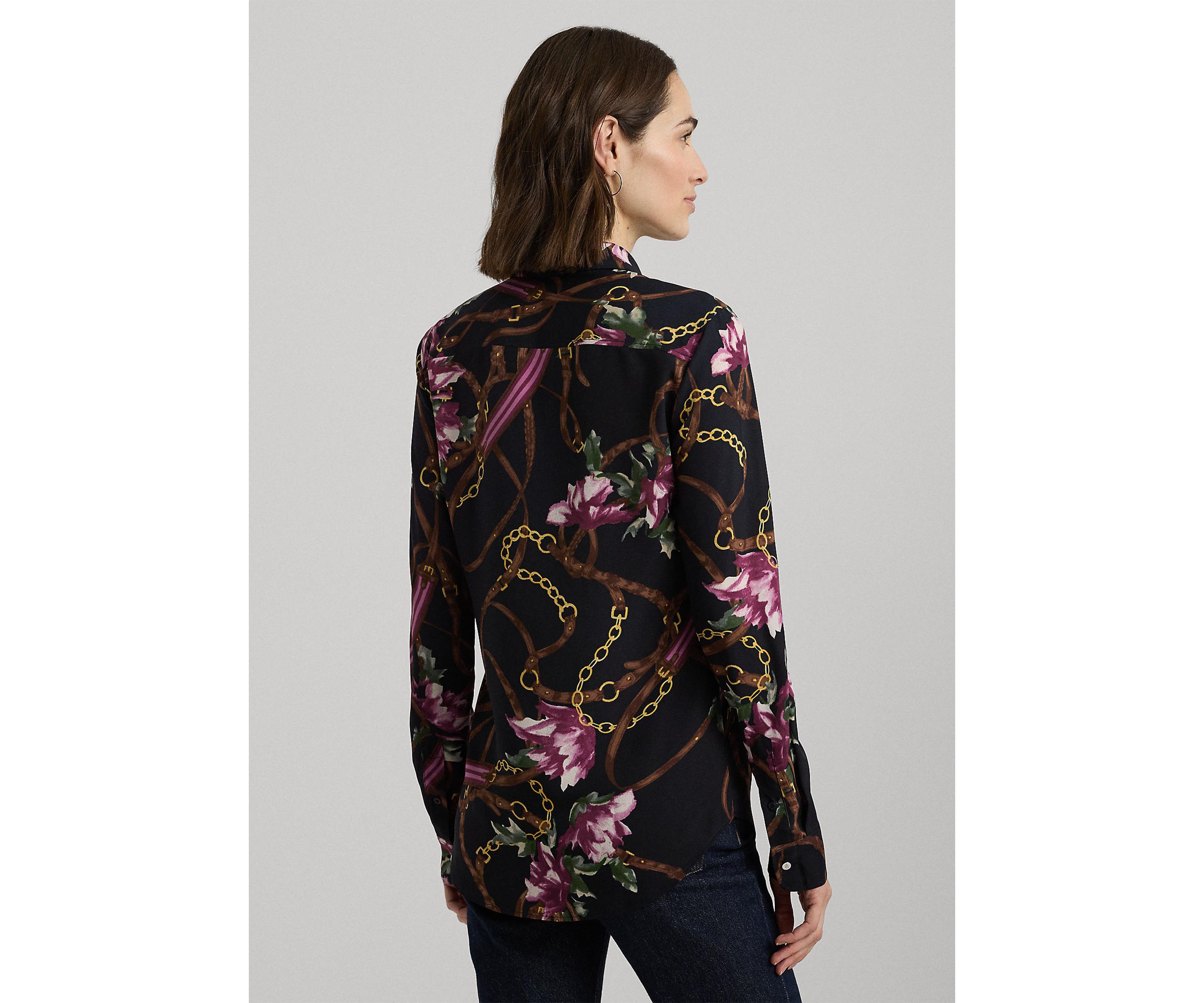 Classic Fit Print Crepe Shirt