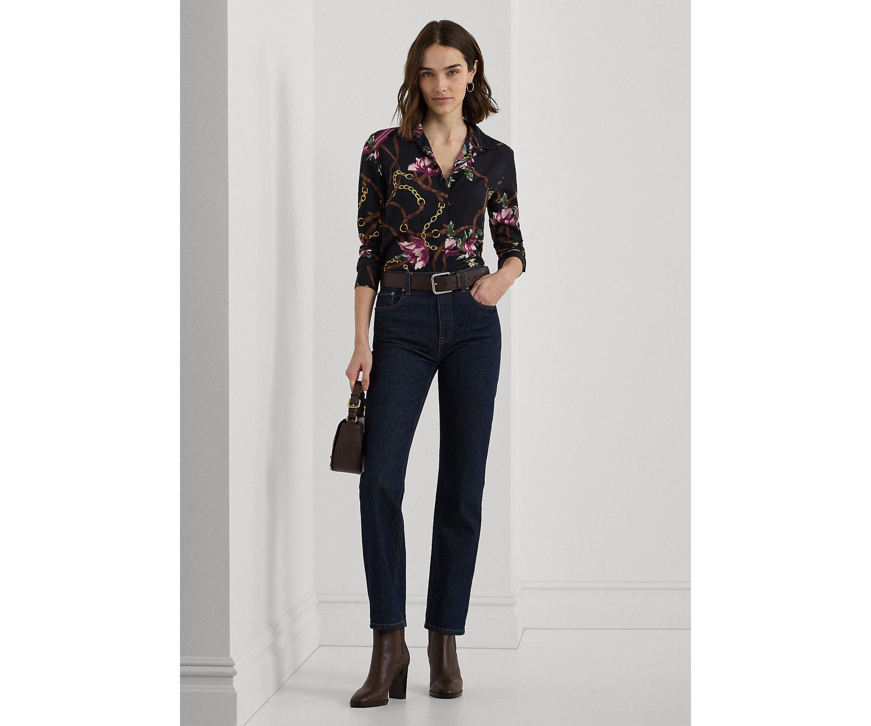 Classic Fit Print Crepe Shirt