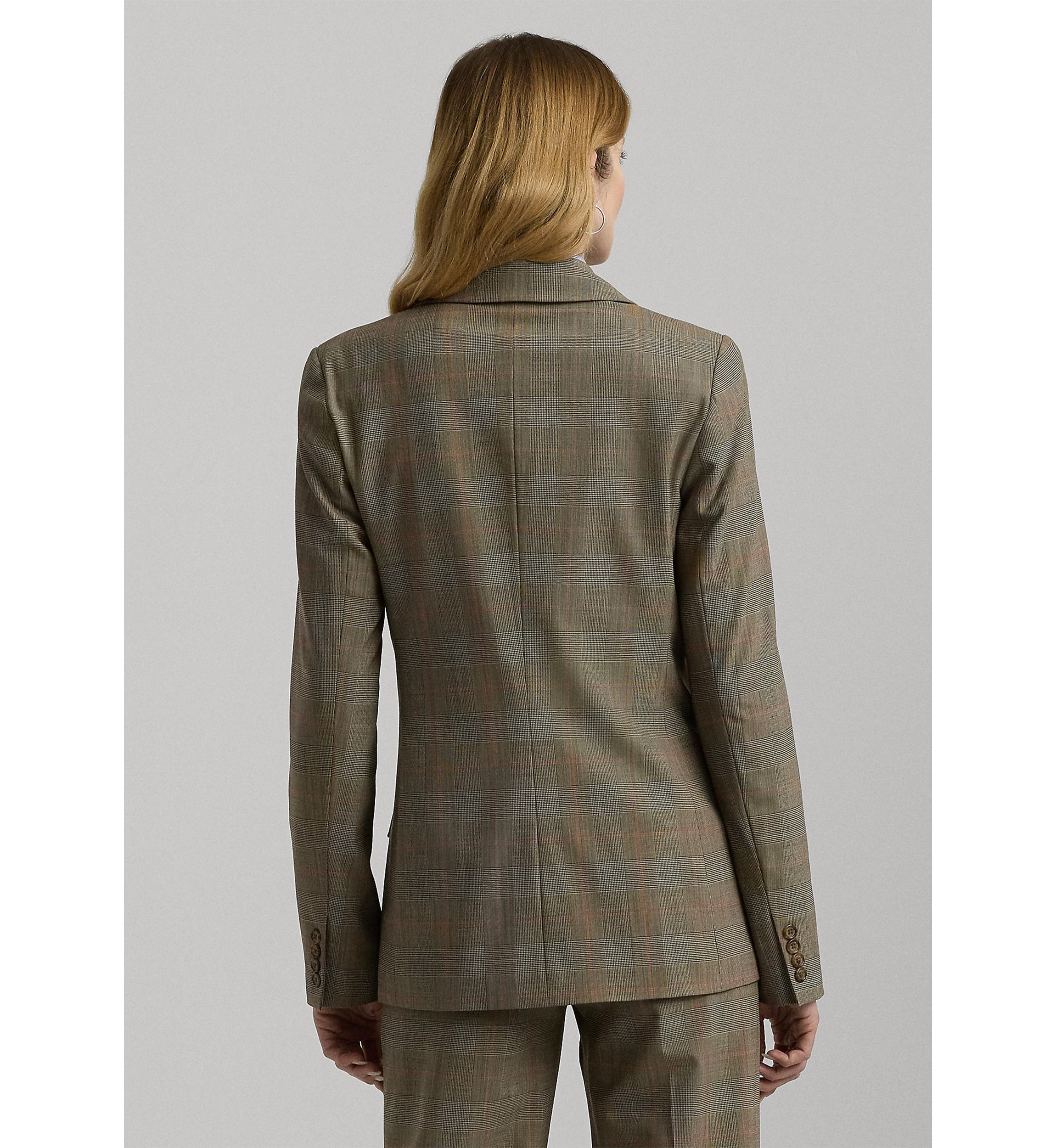 Glen Check Double Breasted Wool Blazer