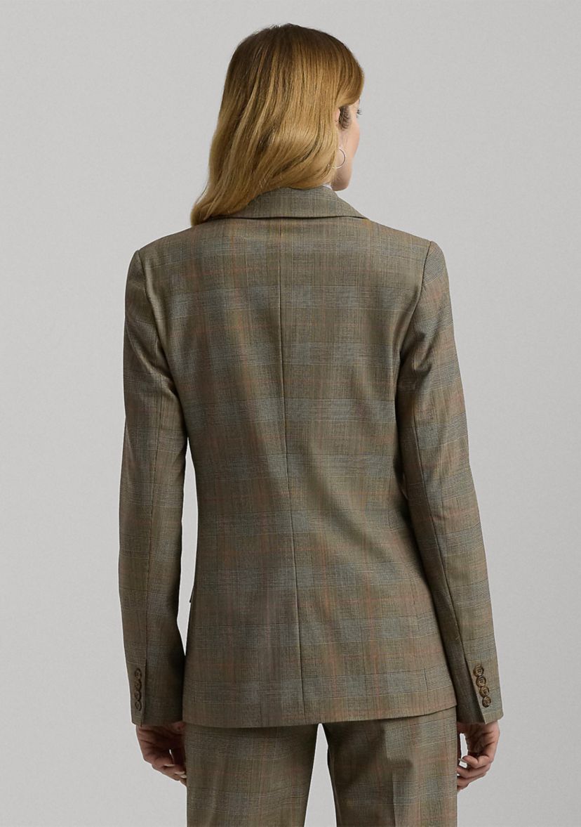 Glen Check Double Breasted Wool Blazer