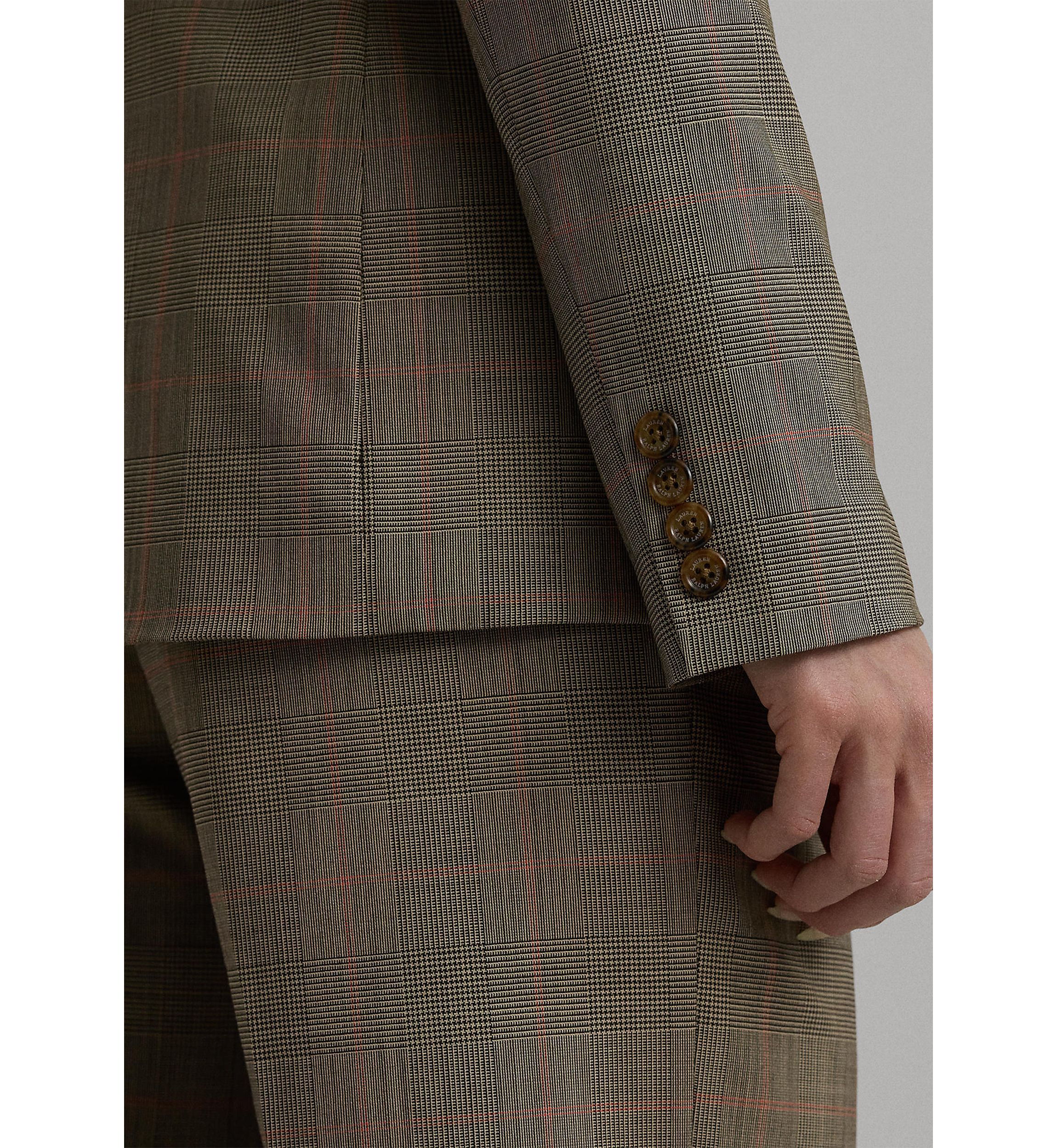 Glen Check Double Breasted Wool Blazer