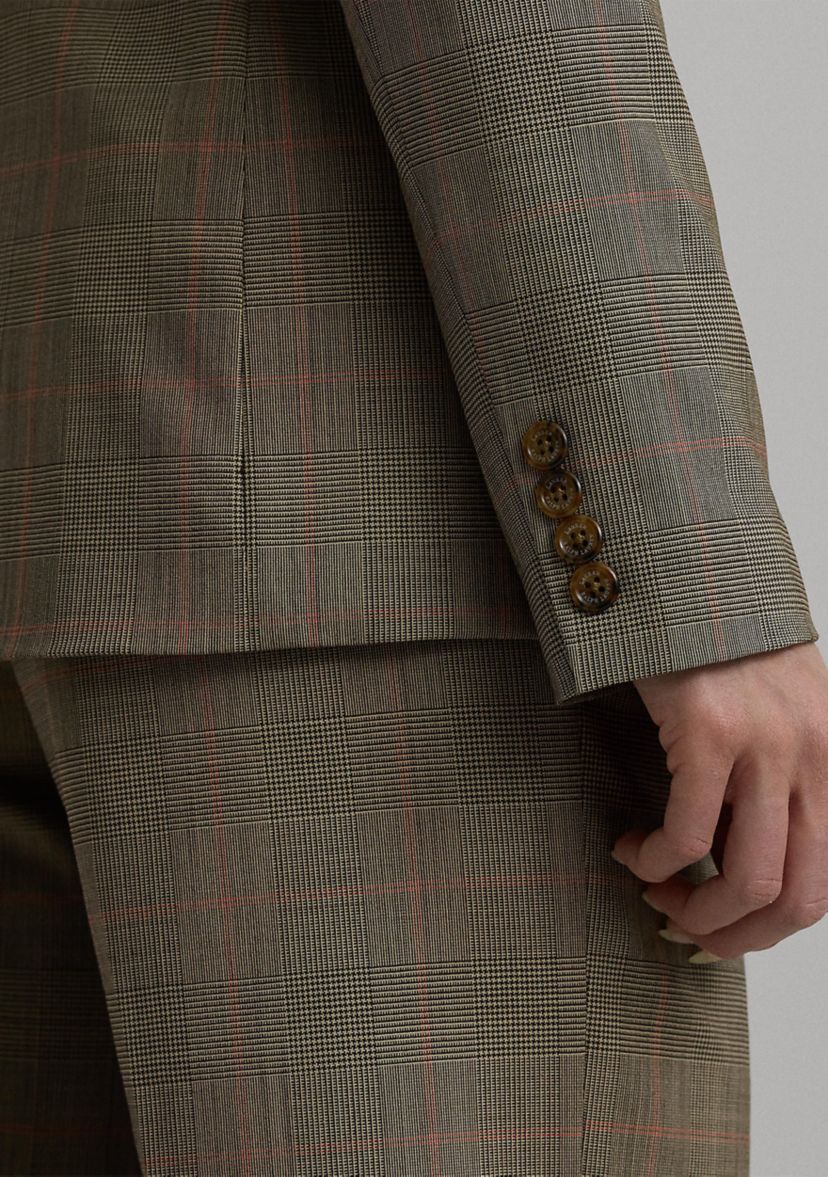 Glen Check Double Breasted Wool Blazer