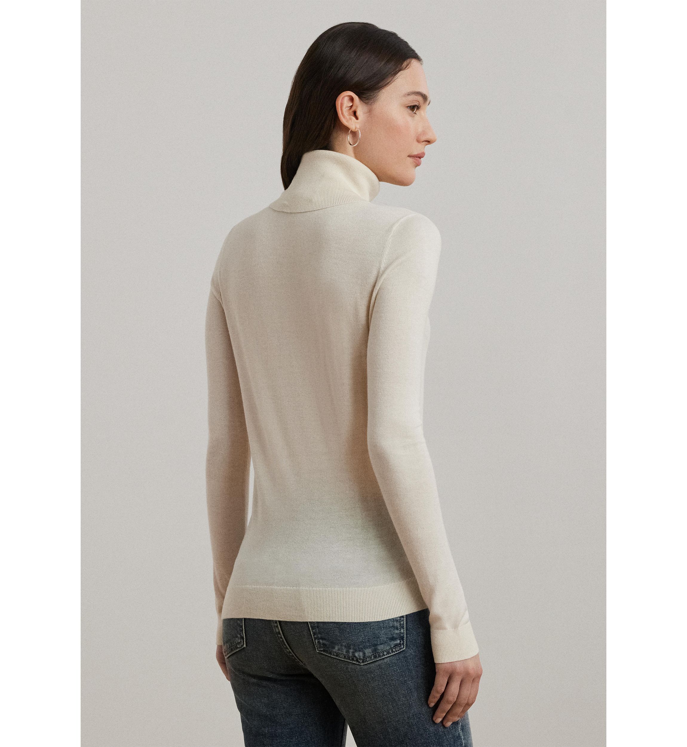Womens Silk-Blend Turtleneck Sweater