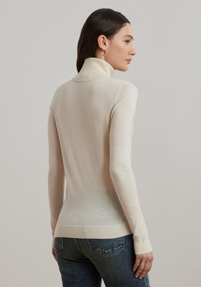 Womens Silk-Blend Turtleneck Sweater