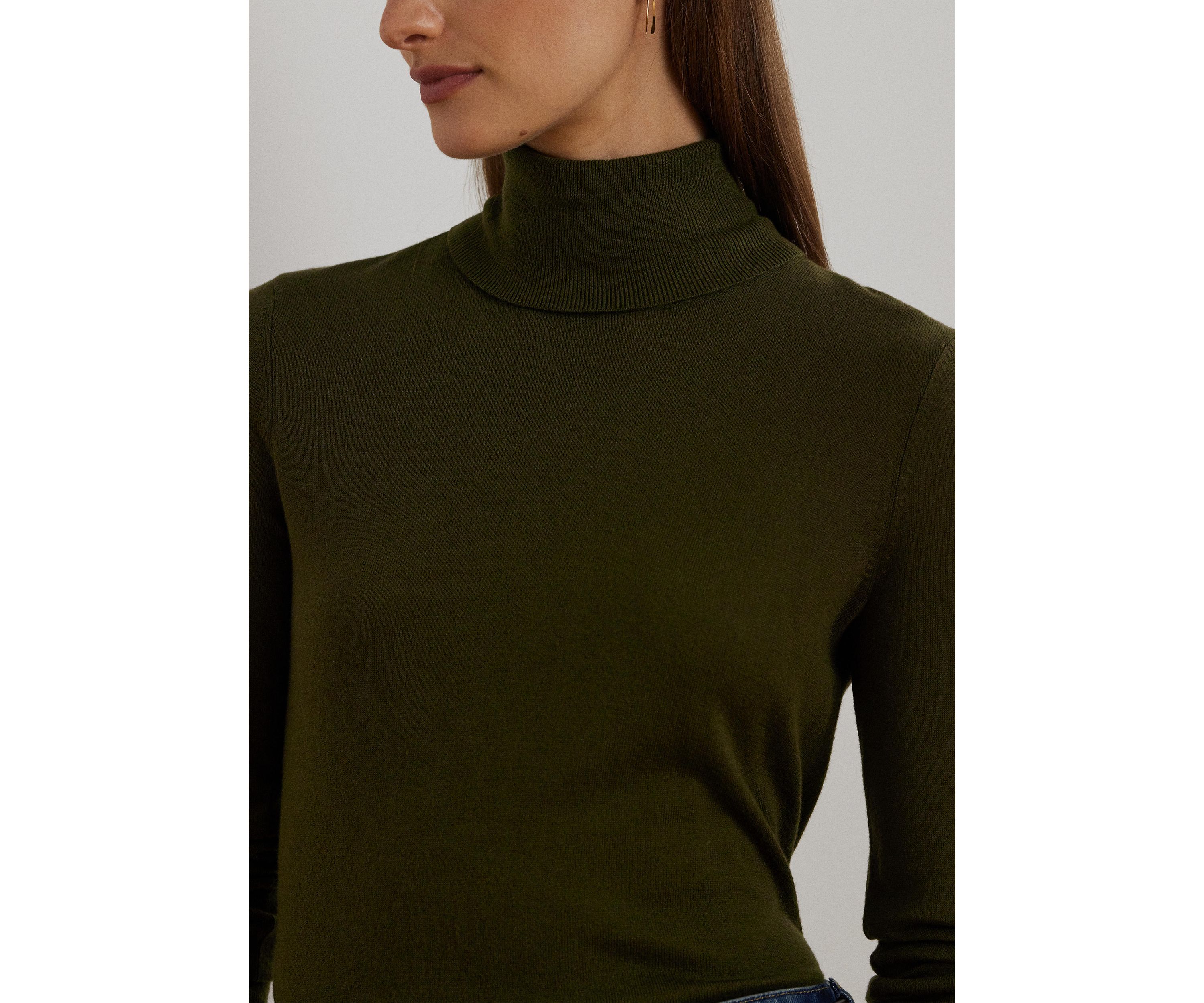 Womens Silk-Blend Turtleneck Sweater