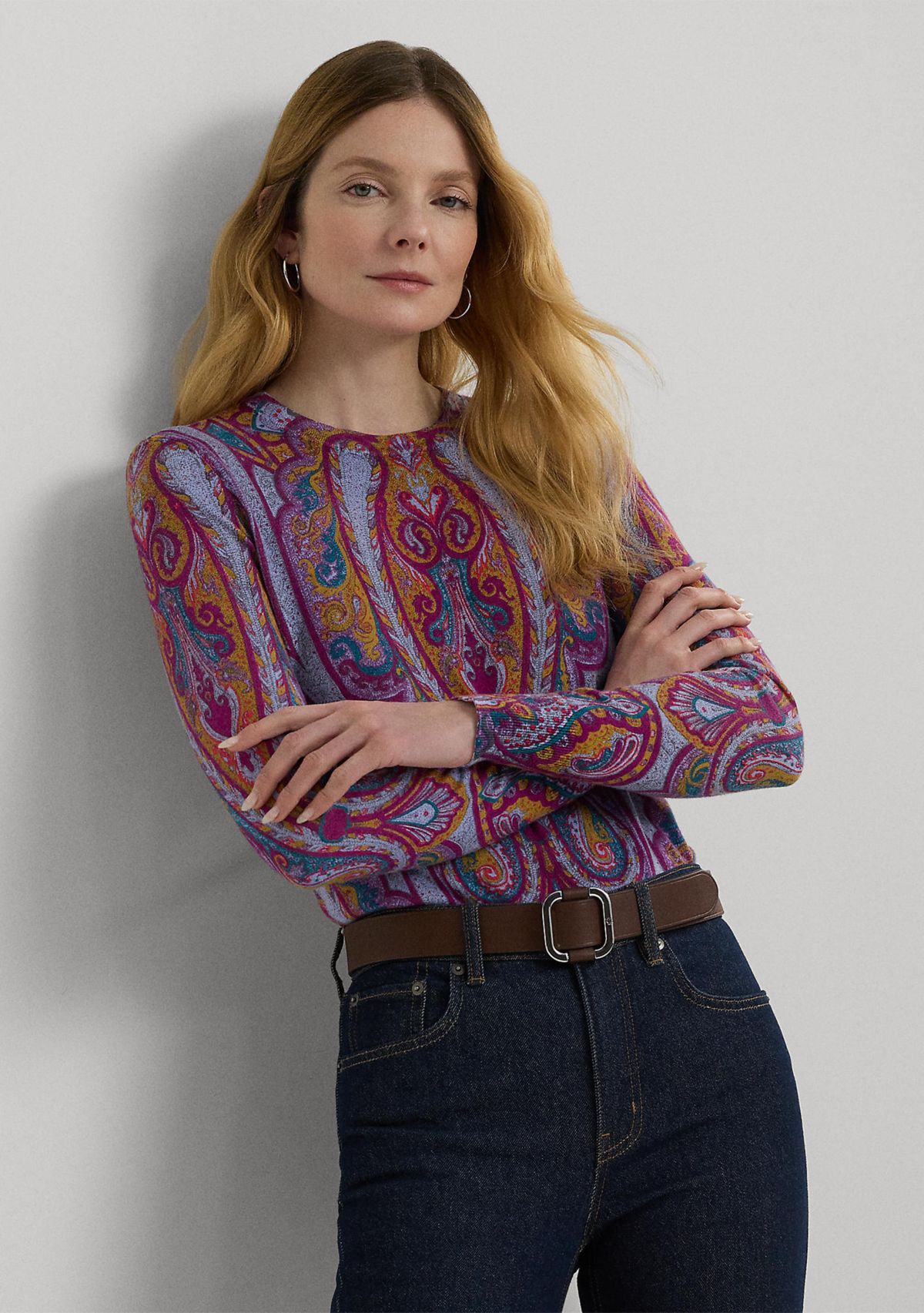 Paisley Cotton Blend Sweater