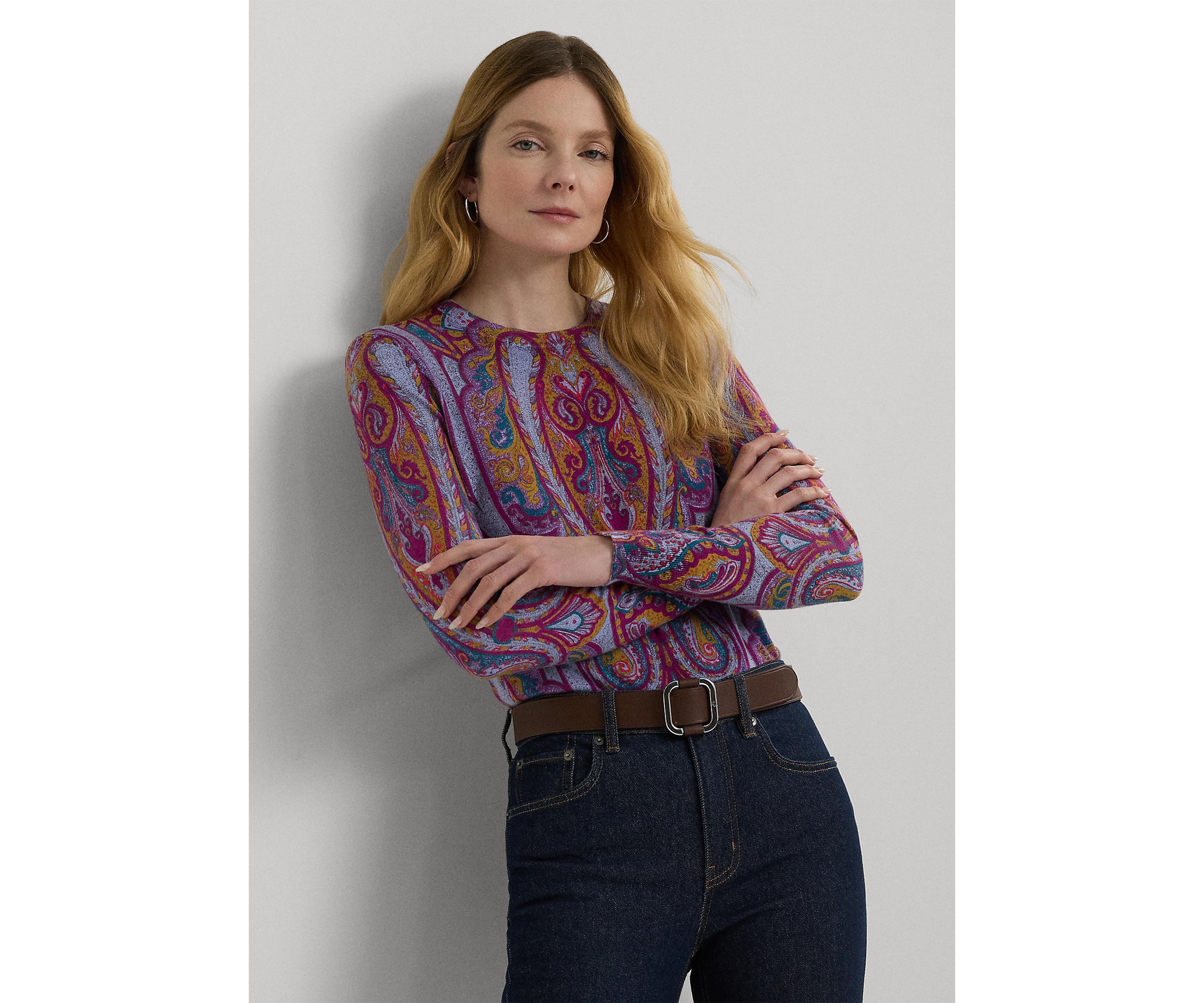 Paisley Cotton Blend Sweater
