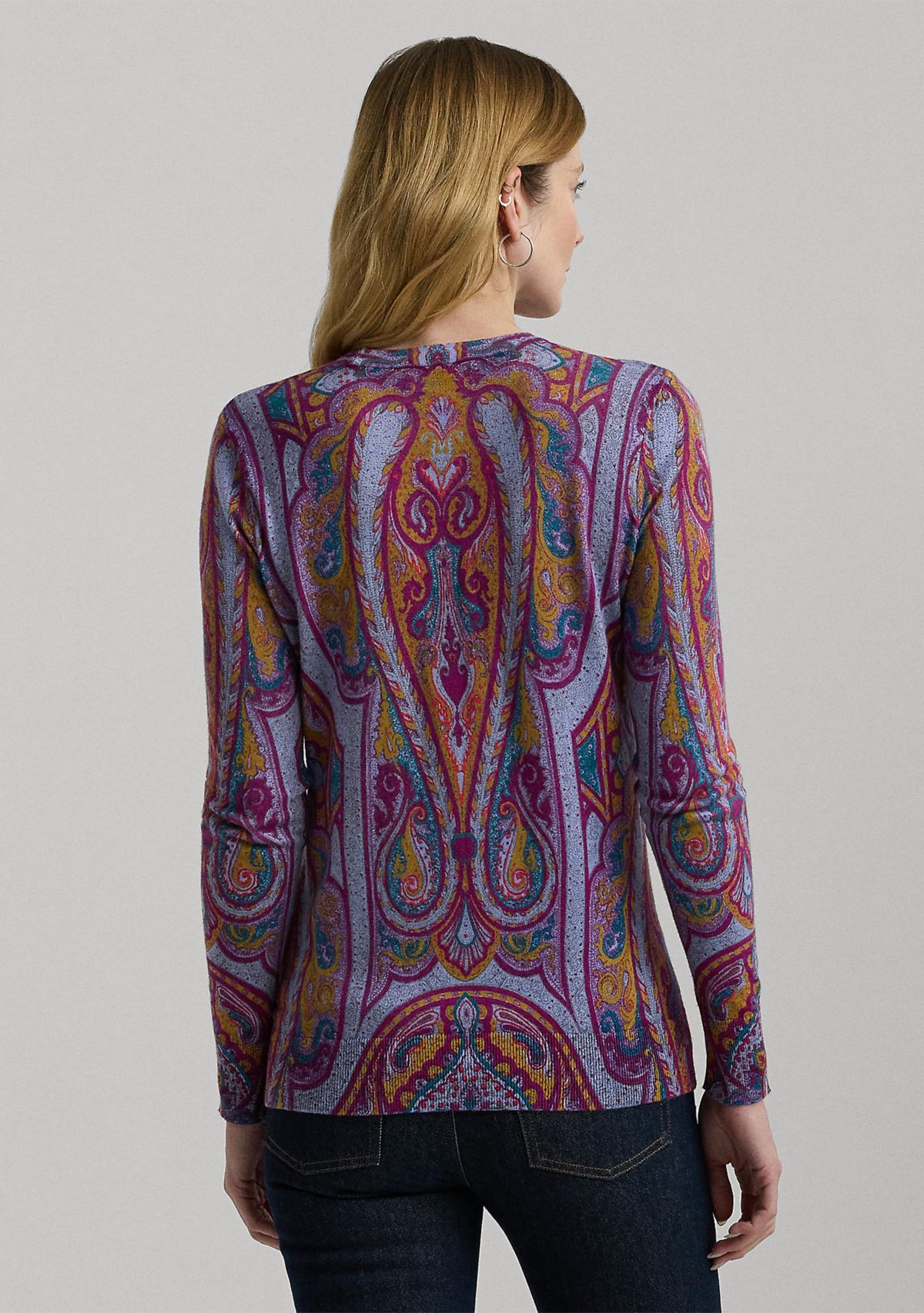 Paisley Cotton Blend Sweater