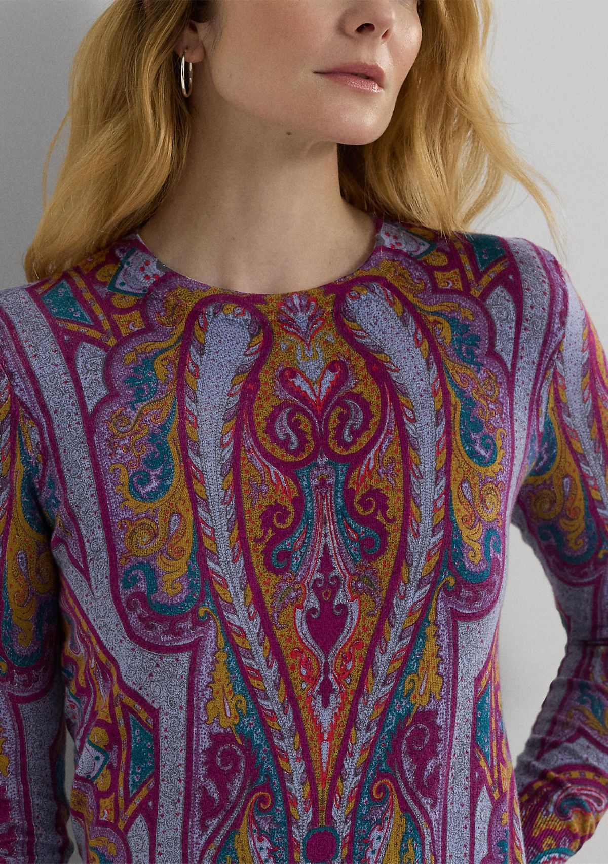 Paisley Cotton Blend Sweater