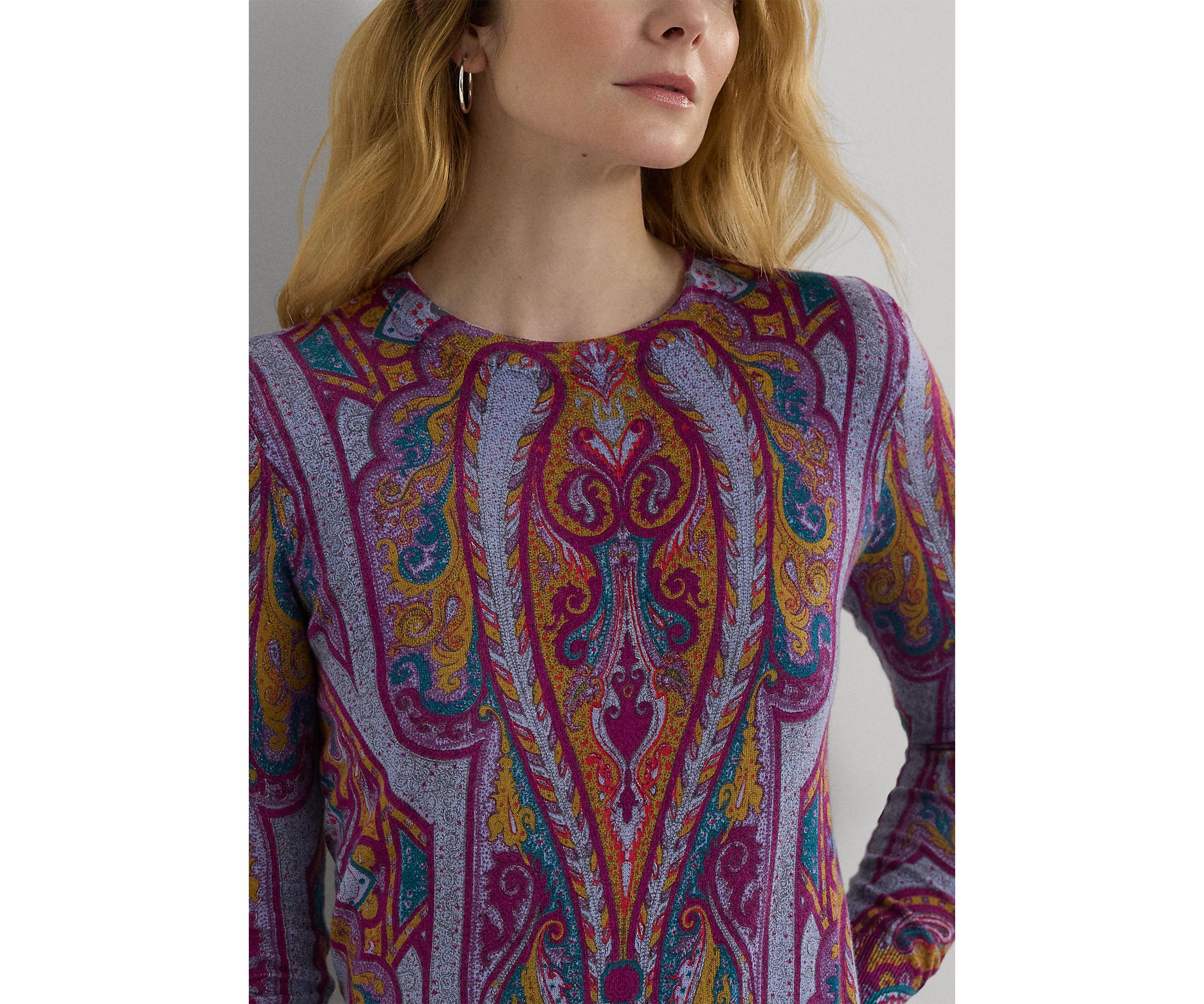 Paisley Cotton Blend Sweater