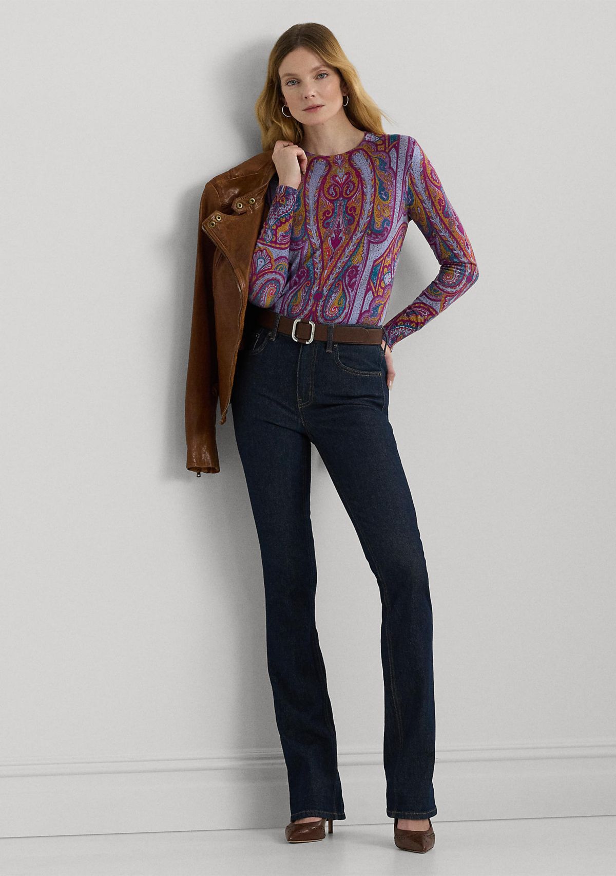 Paisley Cotton Blend Sweater