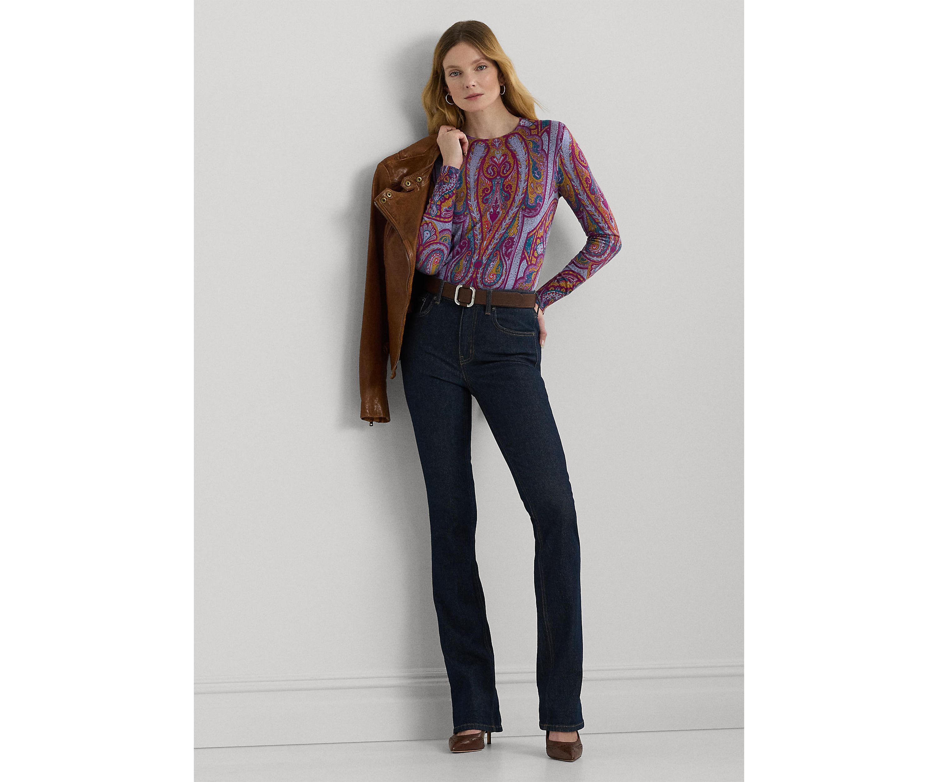 Paisley Cotton Blend Sweater