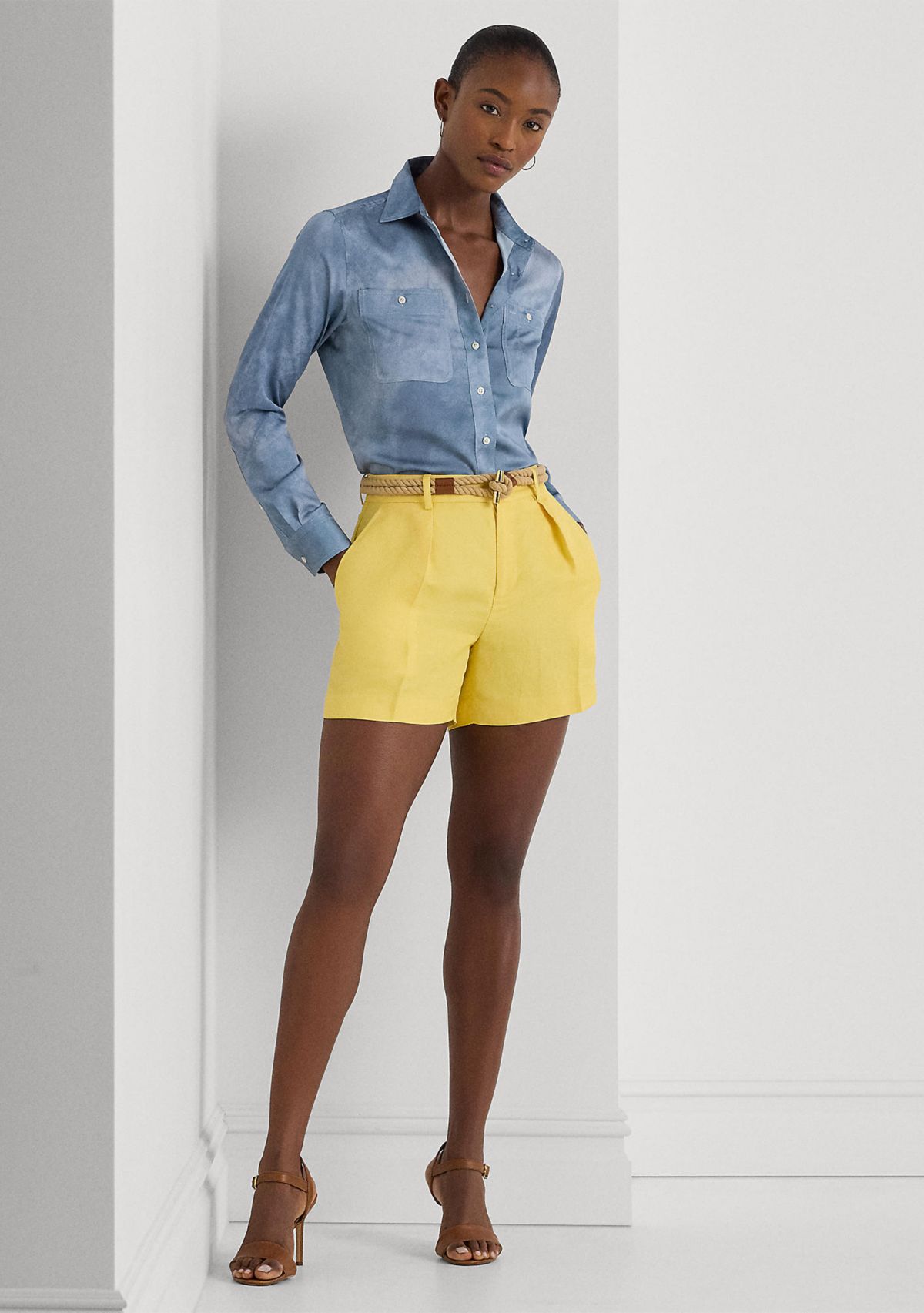 Relaxed Fit Print Charmeuse Shirt