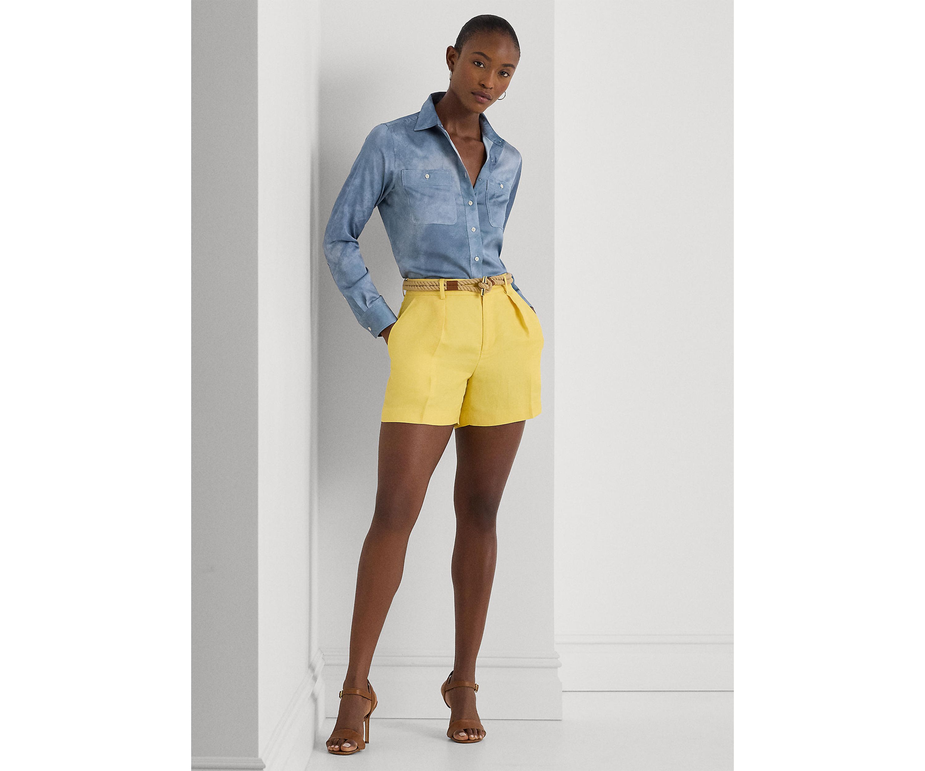 Relaxed Fit Print Charmeuse Shirt