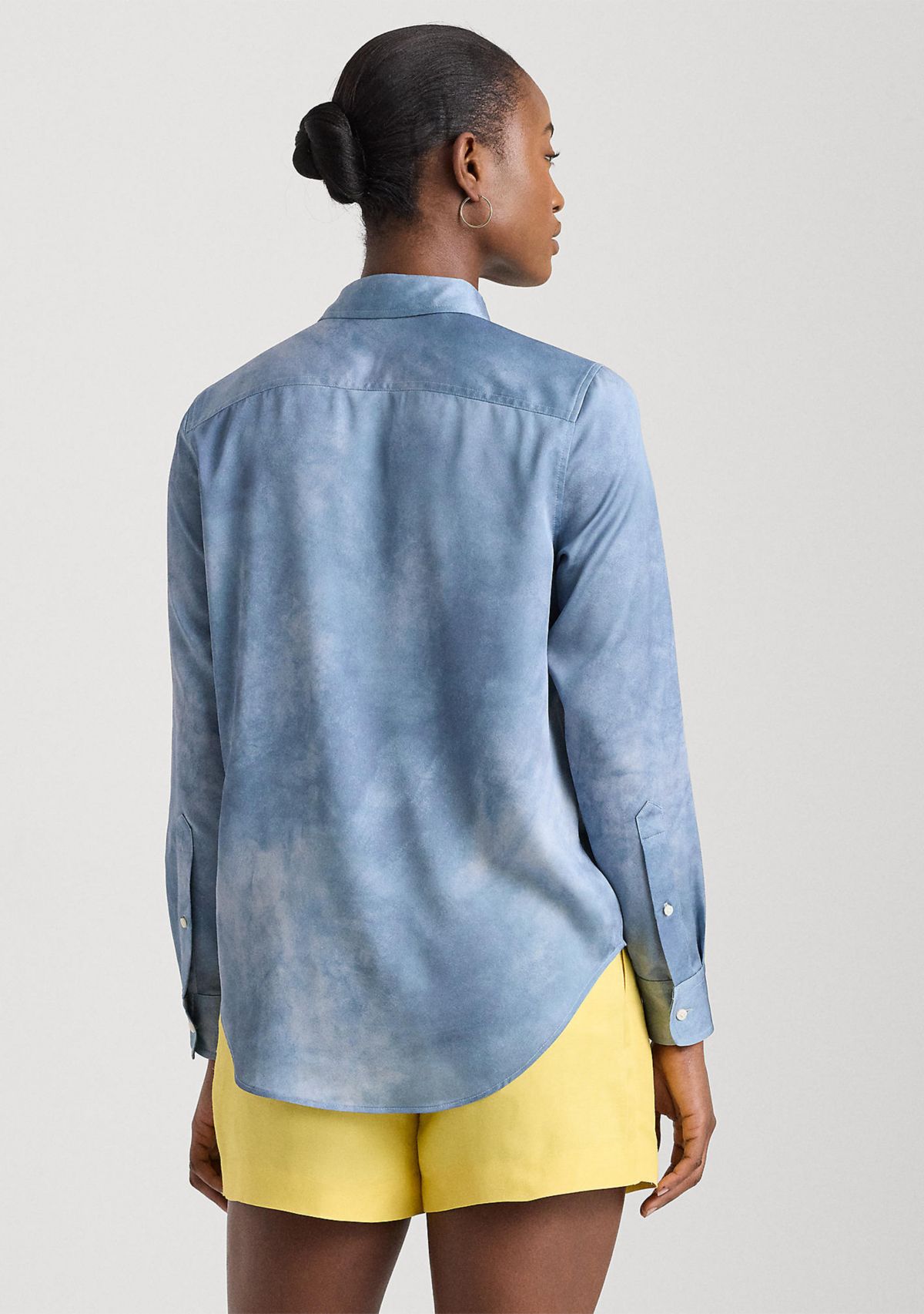 Relaxed Fit Print Charmeuse Shirt