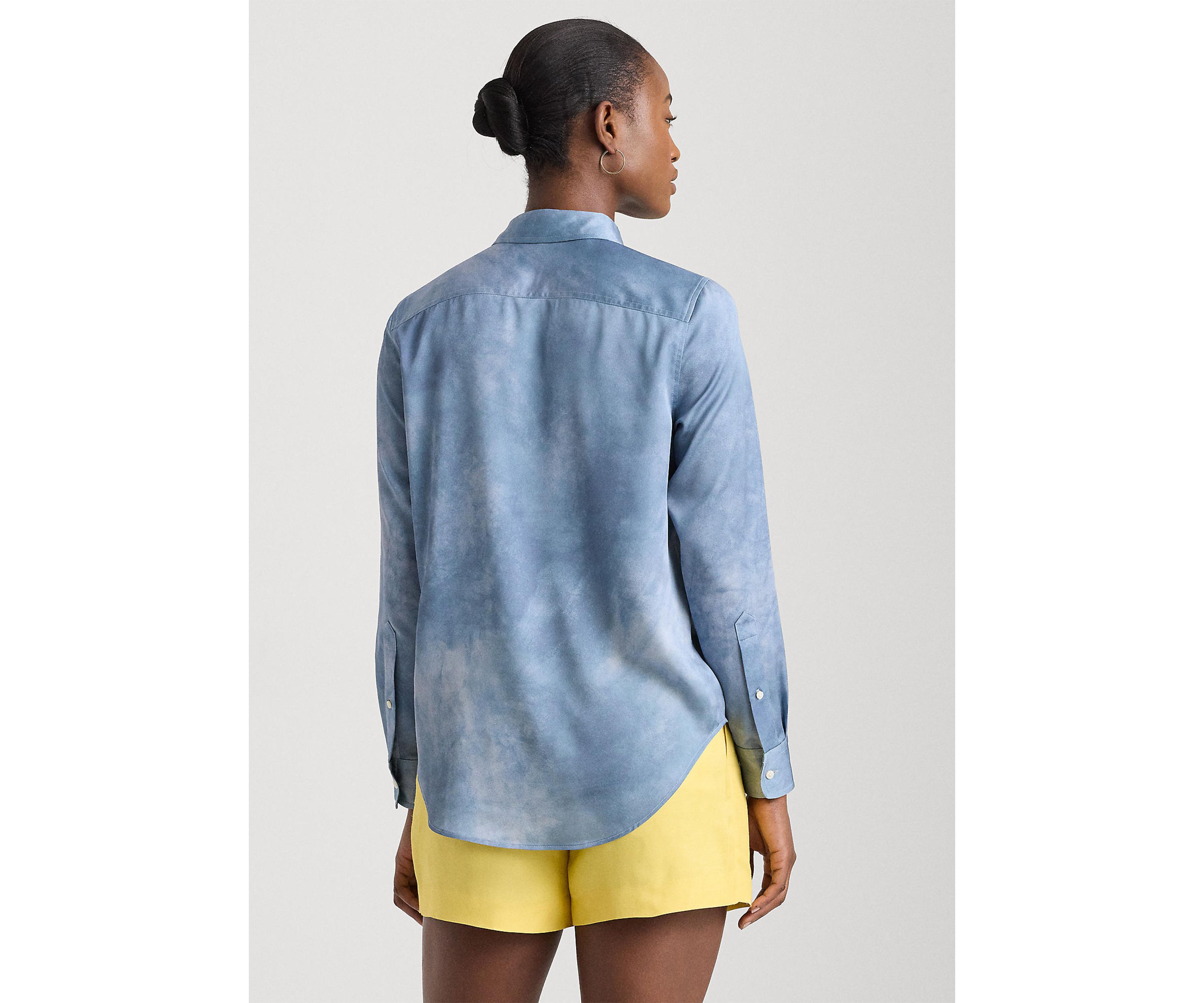 Relaxed Fit Print Charmeuse Shirt