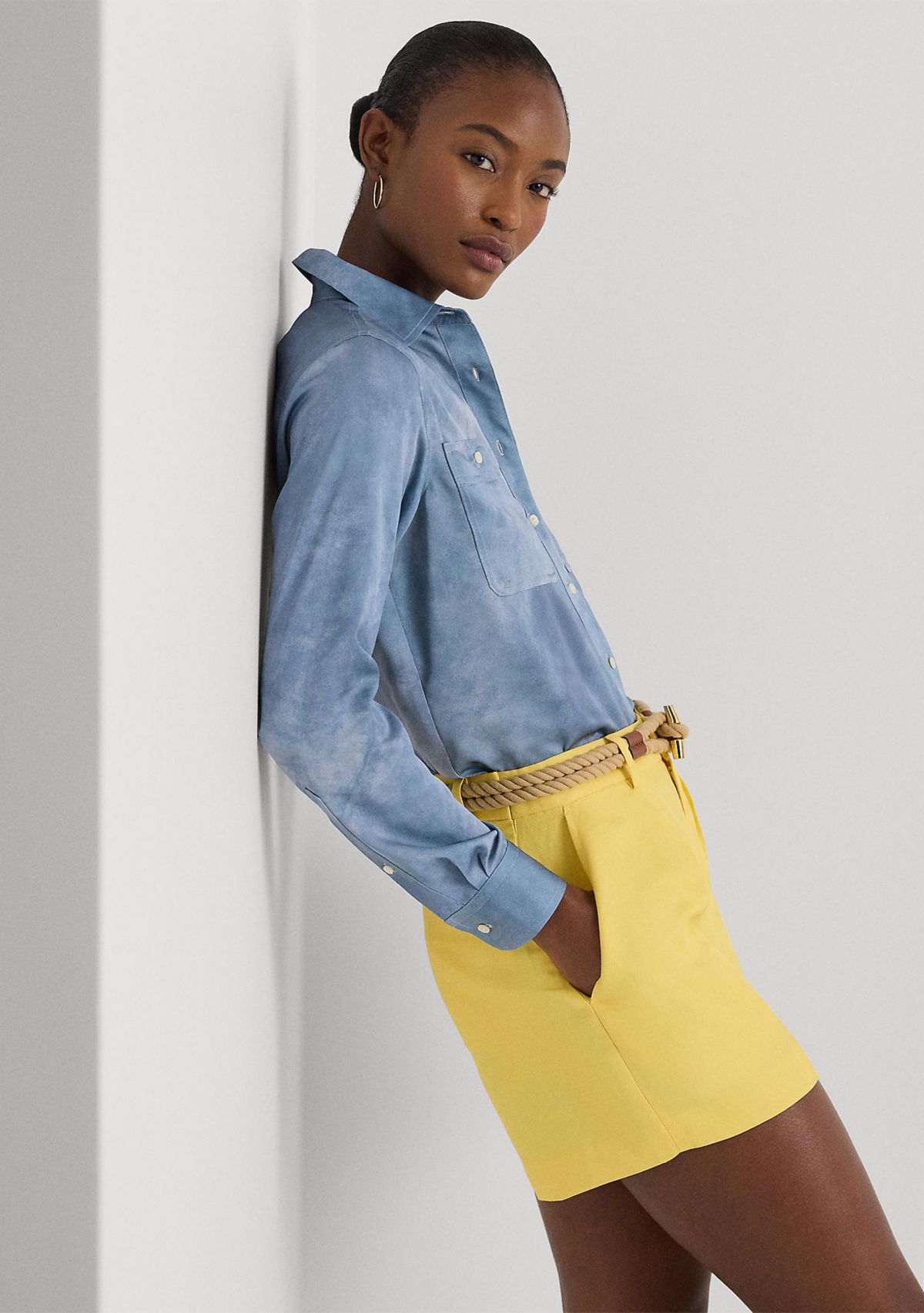 Relaxed Fit Print Charmeuse Shirt