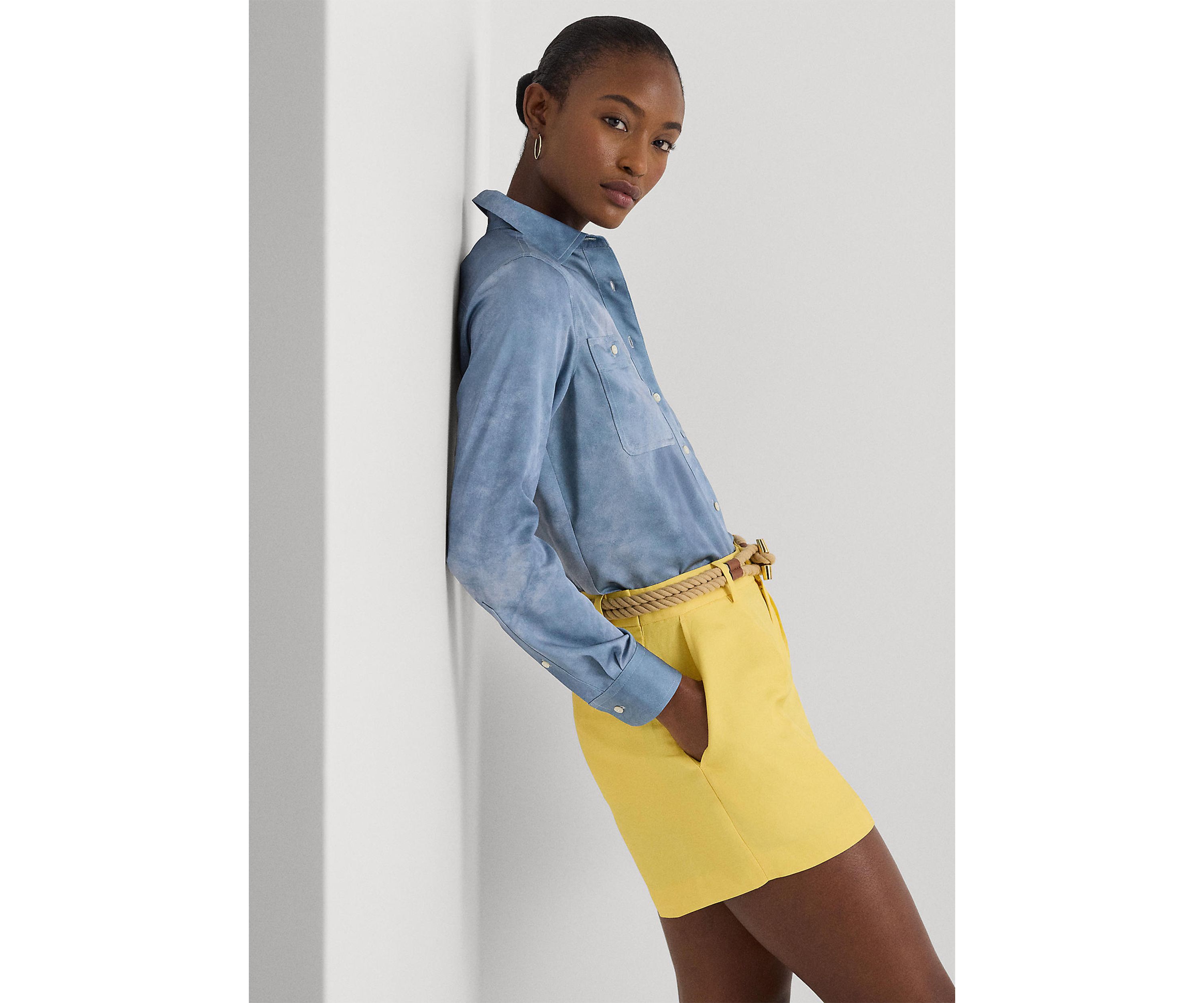 Relaxed Fit Print Charmeuse Shirt