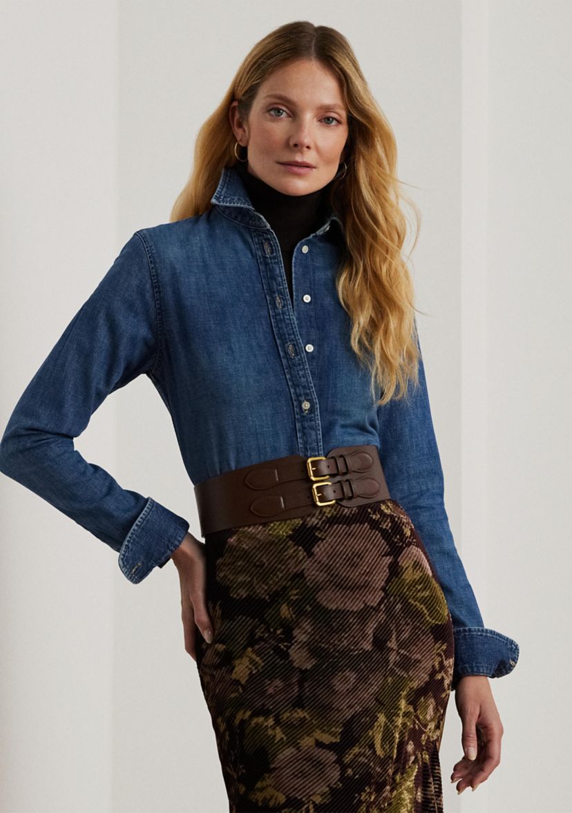 Womens Classic Fit Denim Shirt