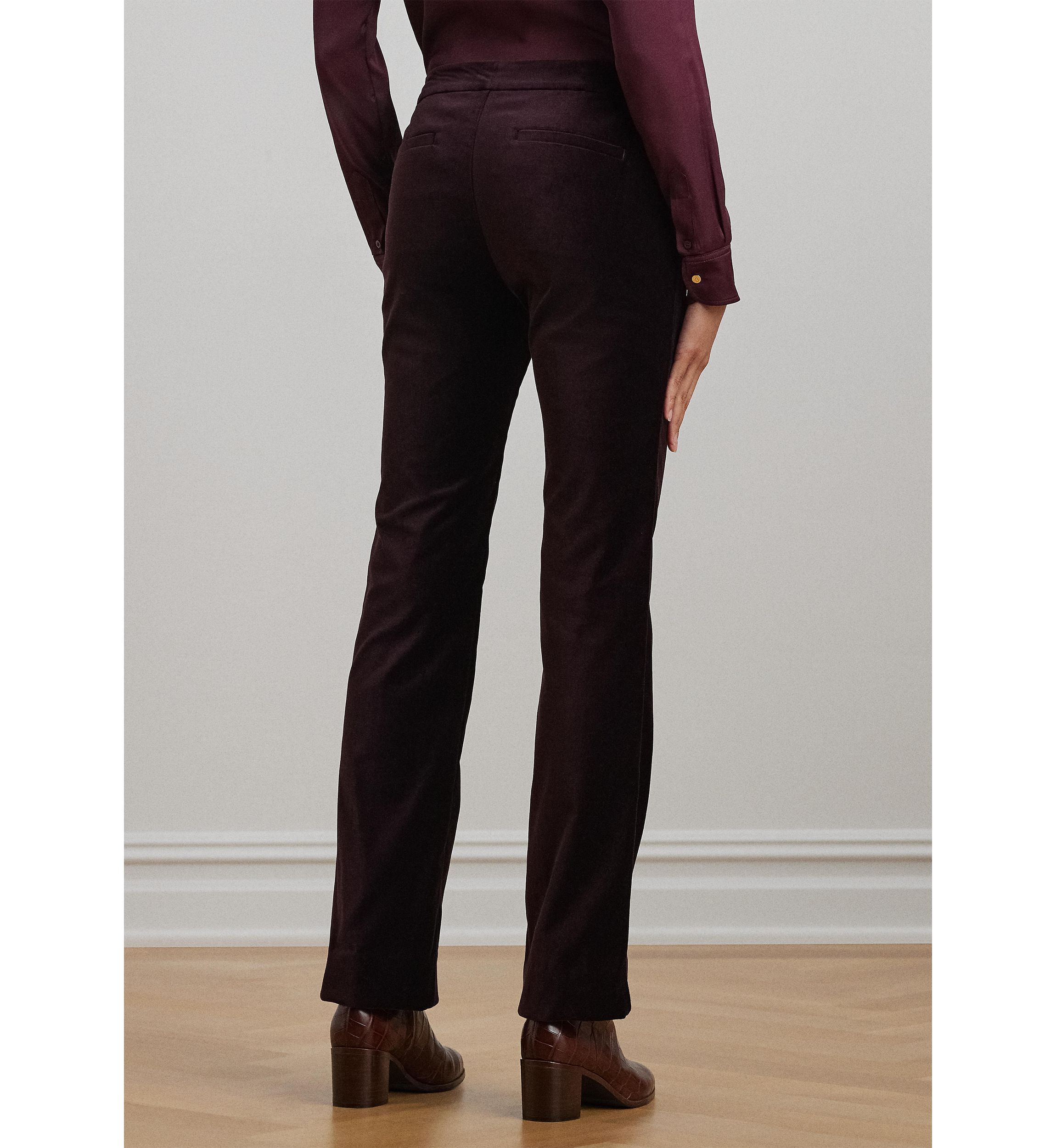 Stretch Velvet Straight Leg Pants