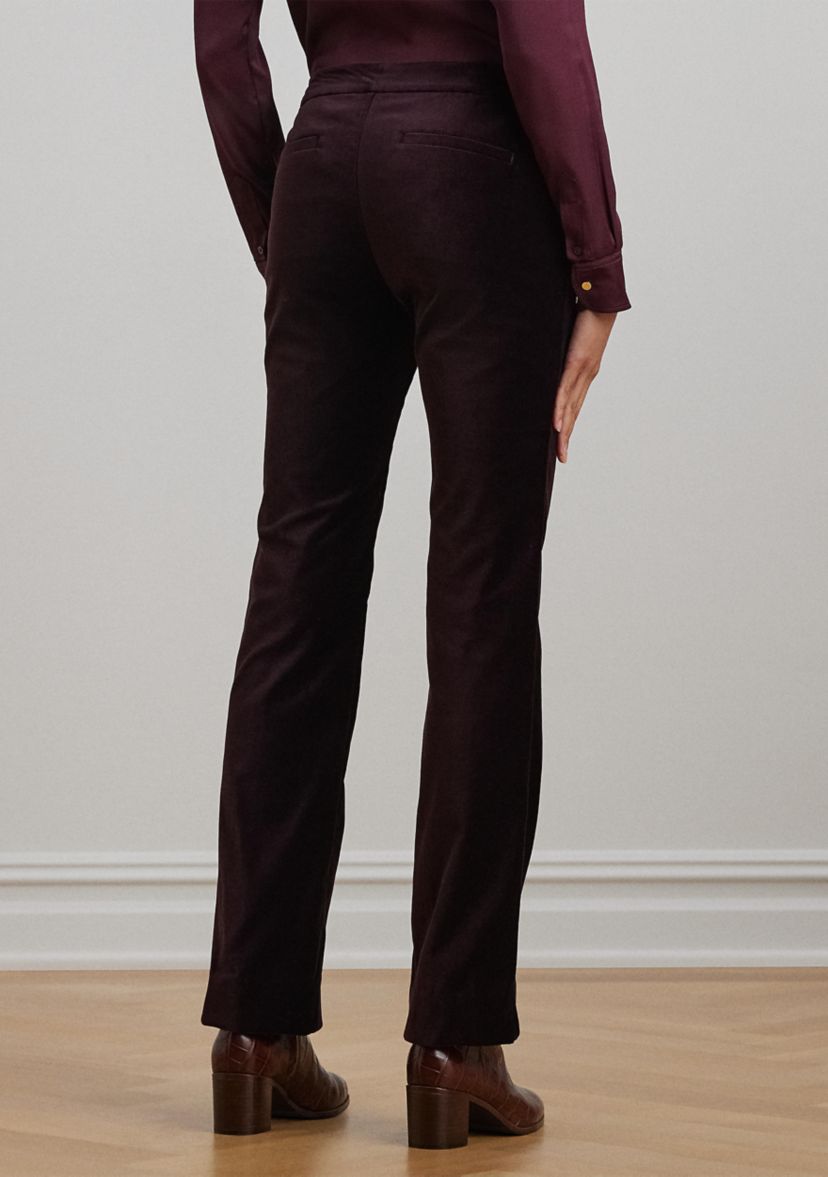 Stretch Velvet Straight Leg Pants