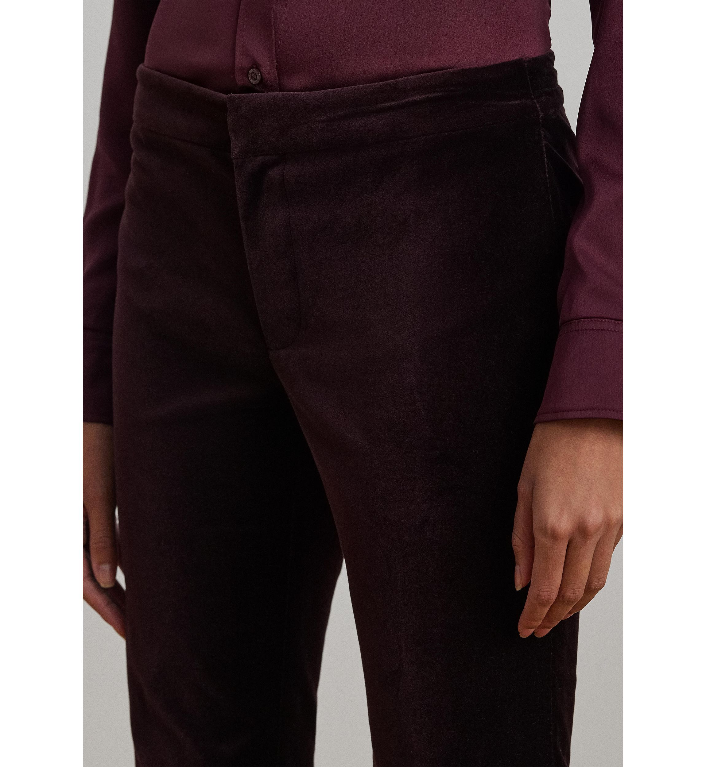 Stretch Velvet Straight Leg Pants