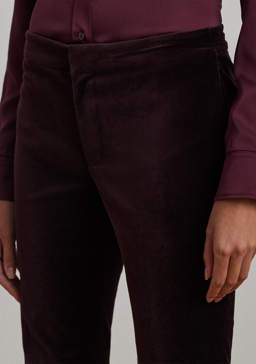 Stretch Velvet Straight Leg Pants