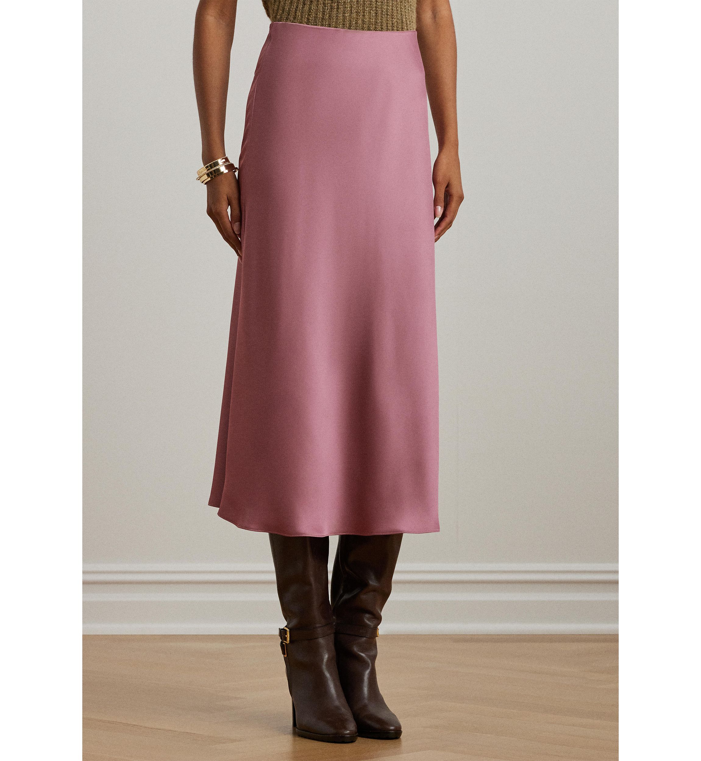Satin Charmeuse Midi Skirt