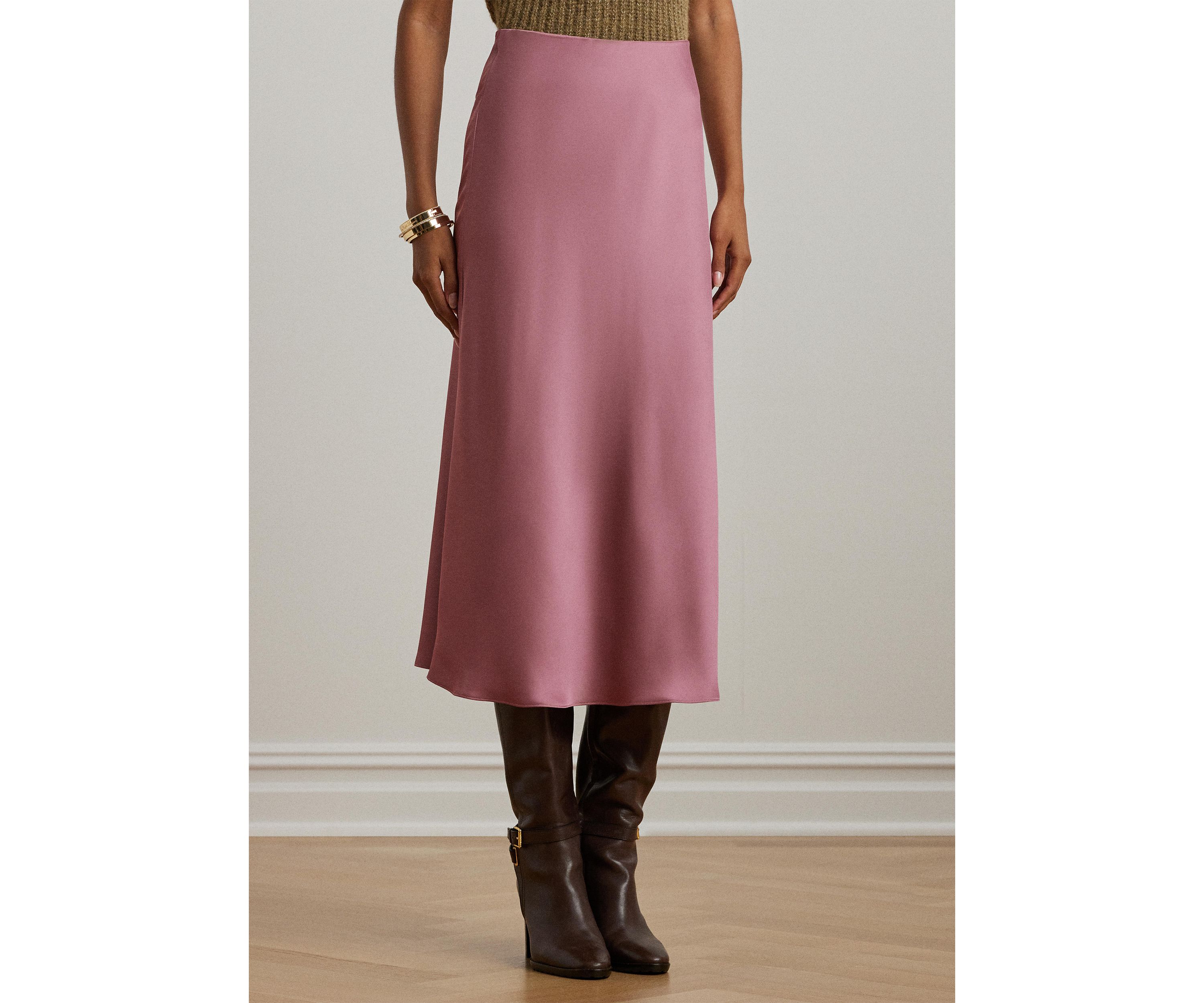 Satin Charmeuse Midi Skirt
