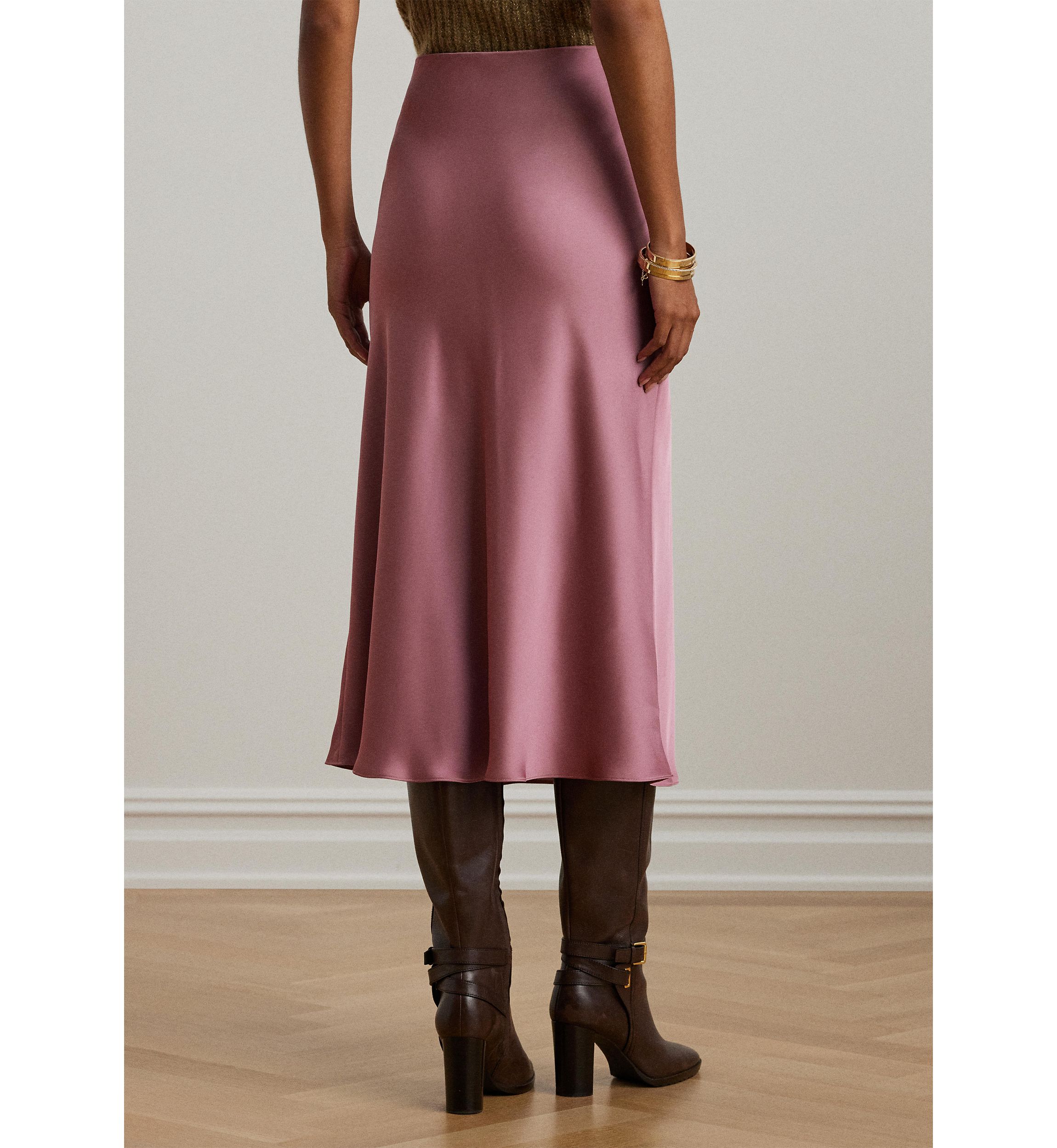 Satin Charmeuse Midi Skirt