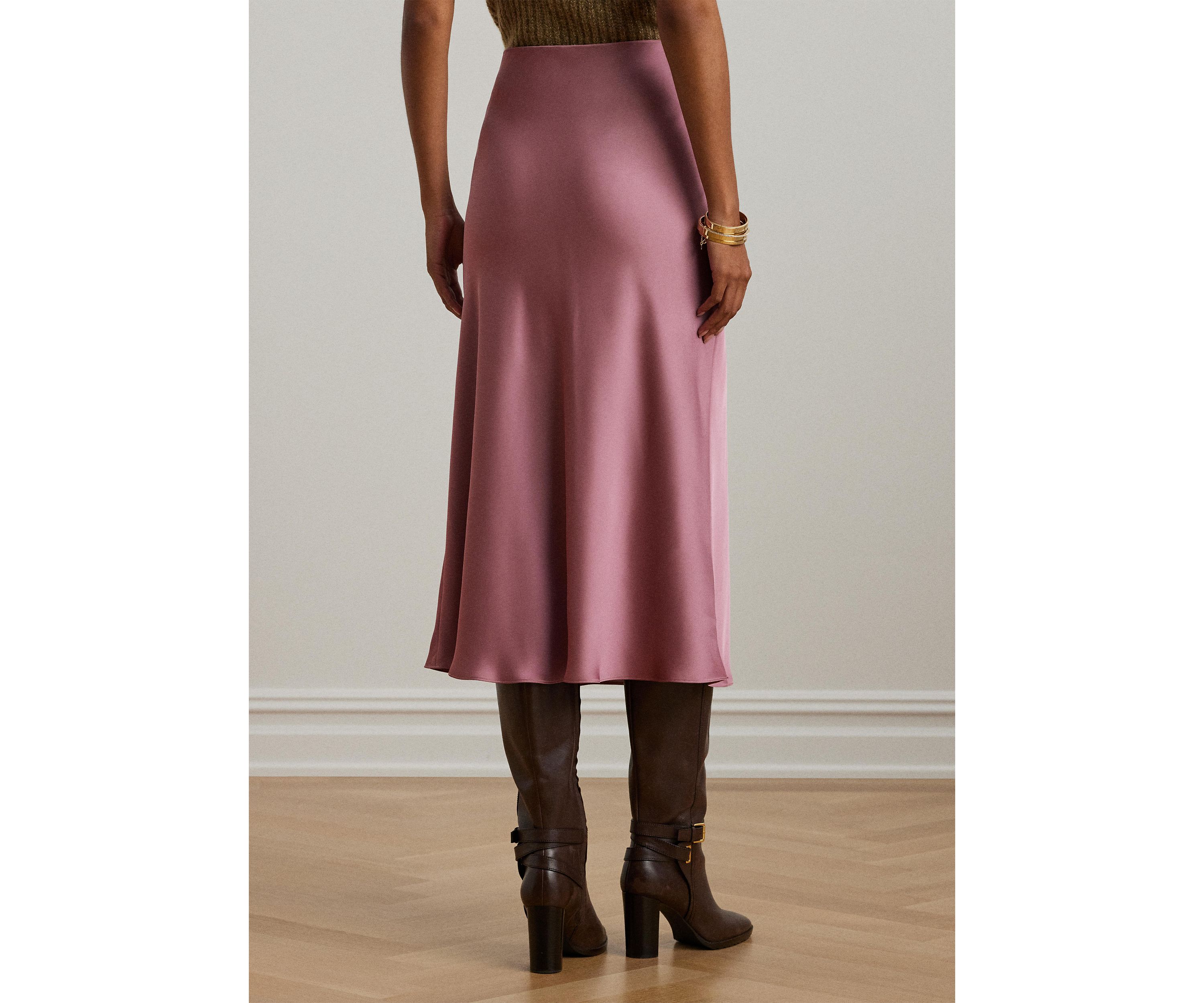 Satin Charmeuse Midi Skirt