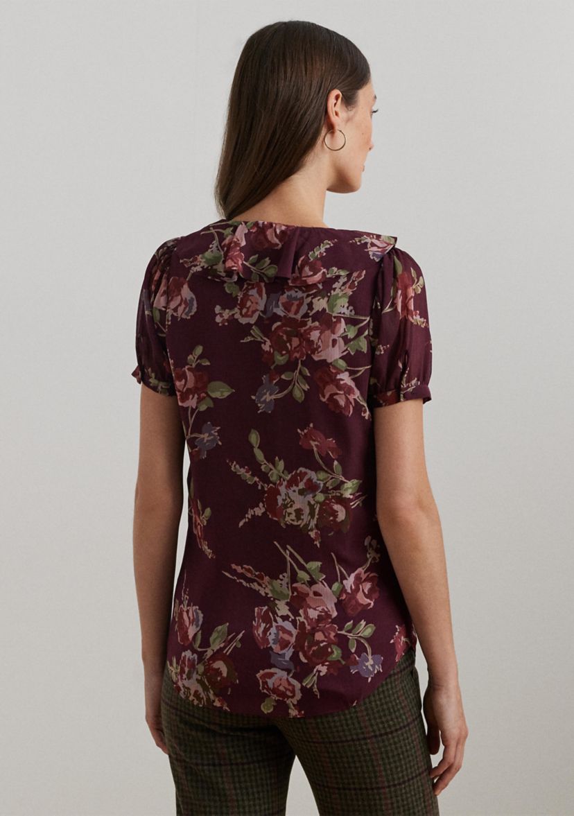 Floral Georgette Puff Sleeve Blouse